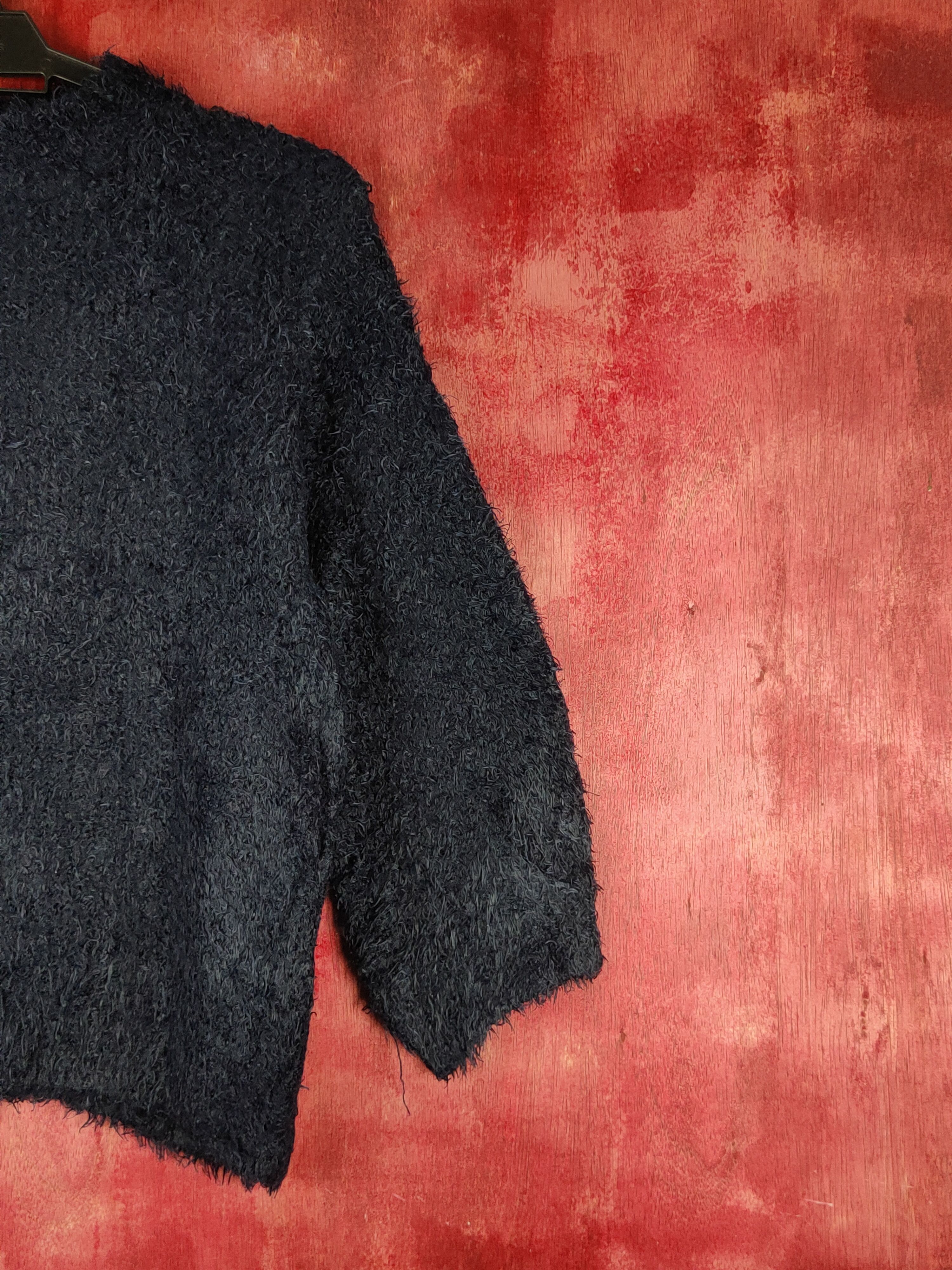 GU GU Navy Shag Shaggy Fur Mohair Knitwear #S2165 Size M / US 6-8 / IT 42-44 - 5 Thumbnail