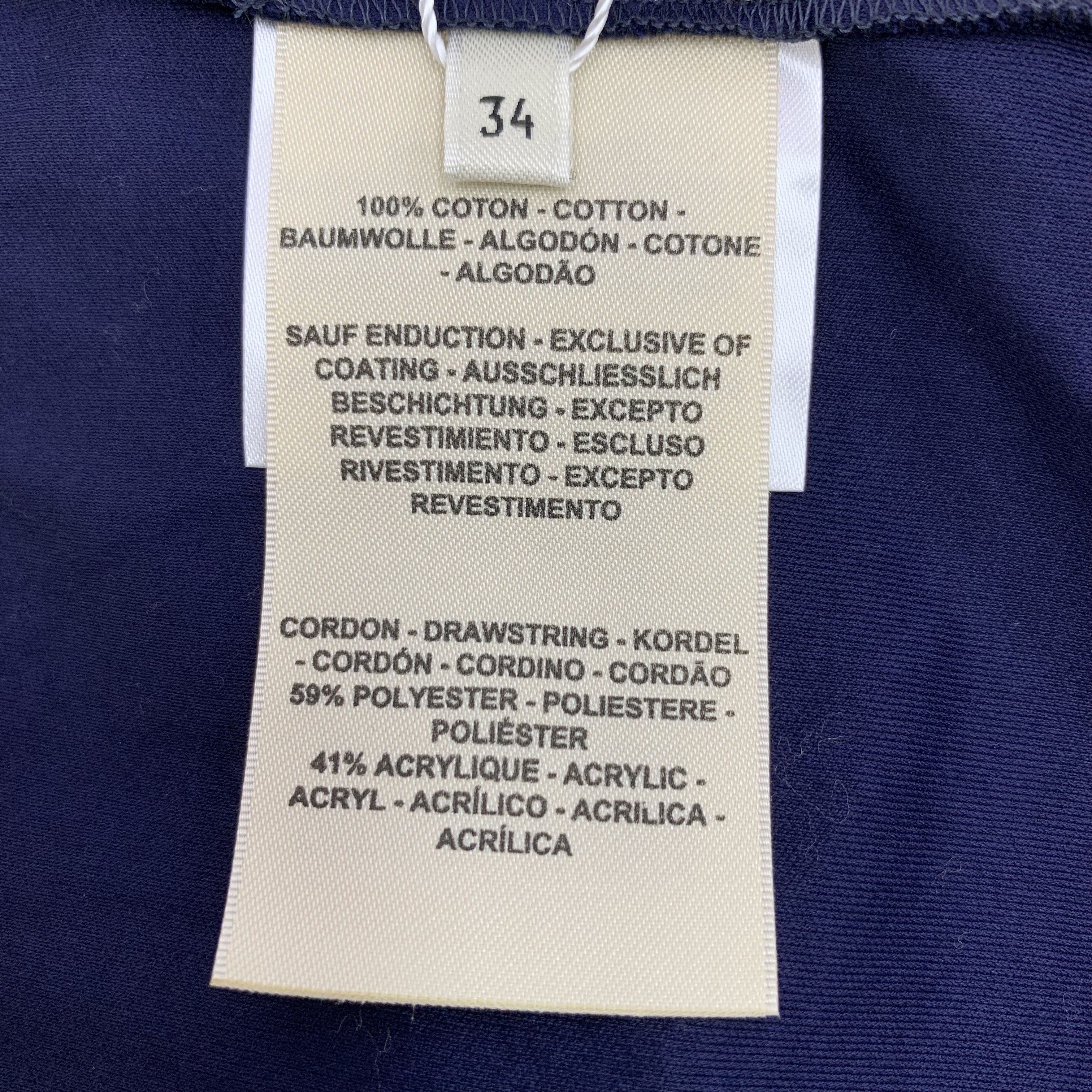 Hermes CW0450 Hermès Navy Blue Hooded Cotton T-Shirt Size XXS / US 00 / IT 34 - 6 Thumbnail