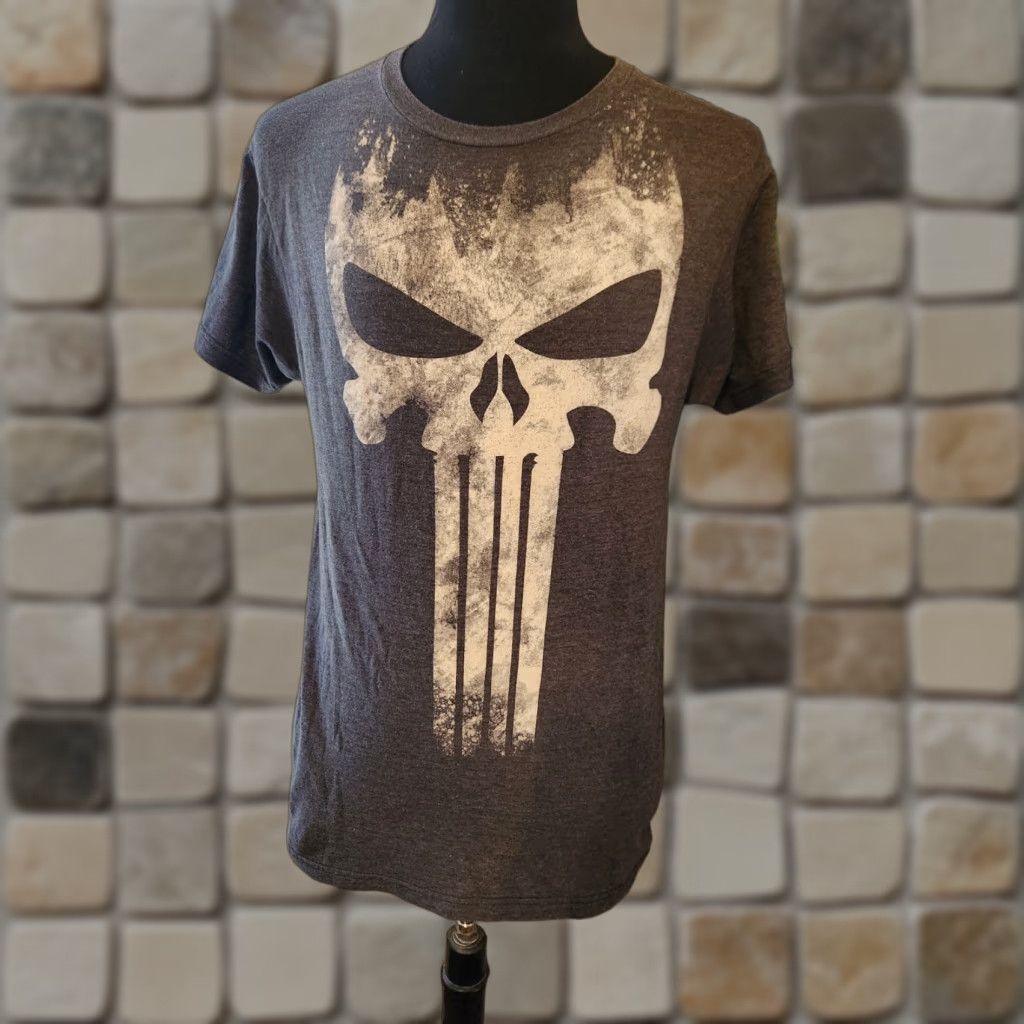 Vintage The Punisher Marvel Big Skull Logo Frank Castle Men's T-Shirt Gray Sz M Size US M / EU 48-50 / 2 - 1 Thumbnail