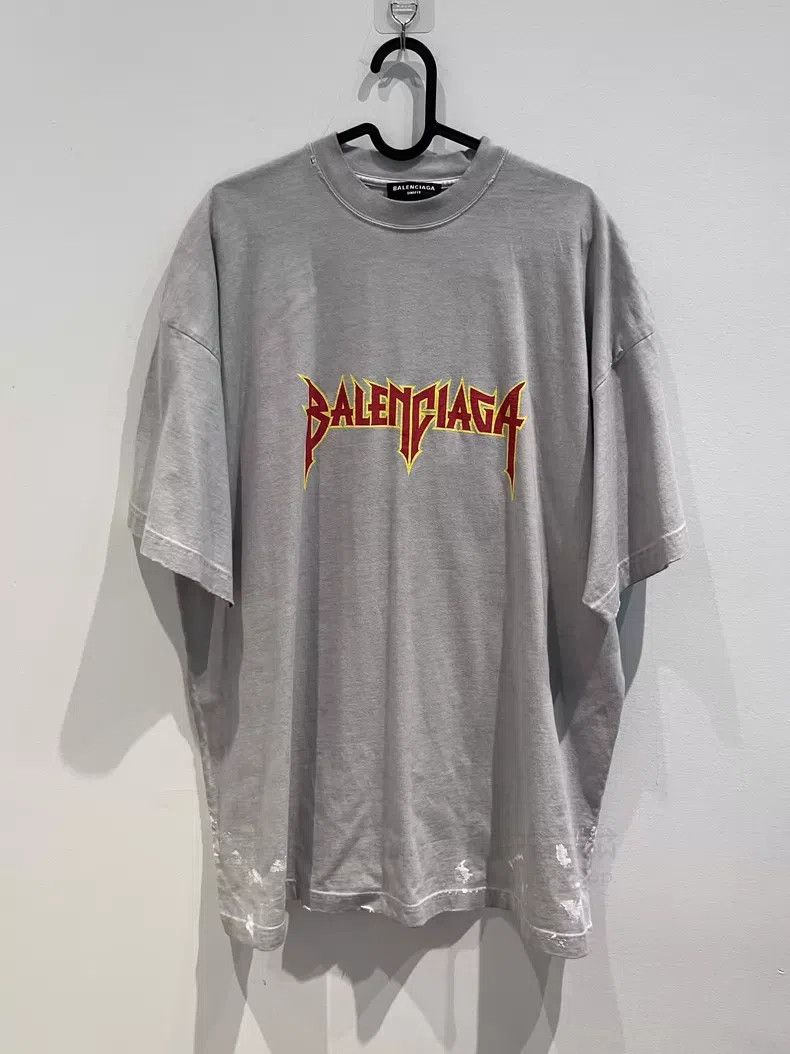Balenciaga Balenciaga Rock Band Series Lightning Logo Short Sleeve T- Size US S / EU 44-46 / 1 - 1 Thumbnail