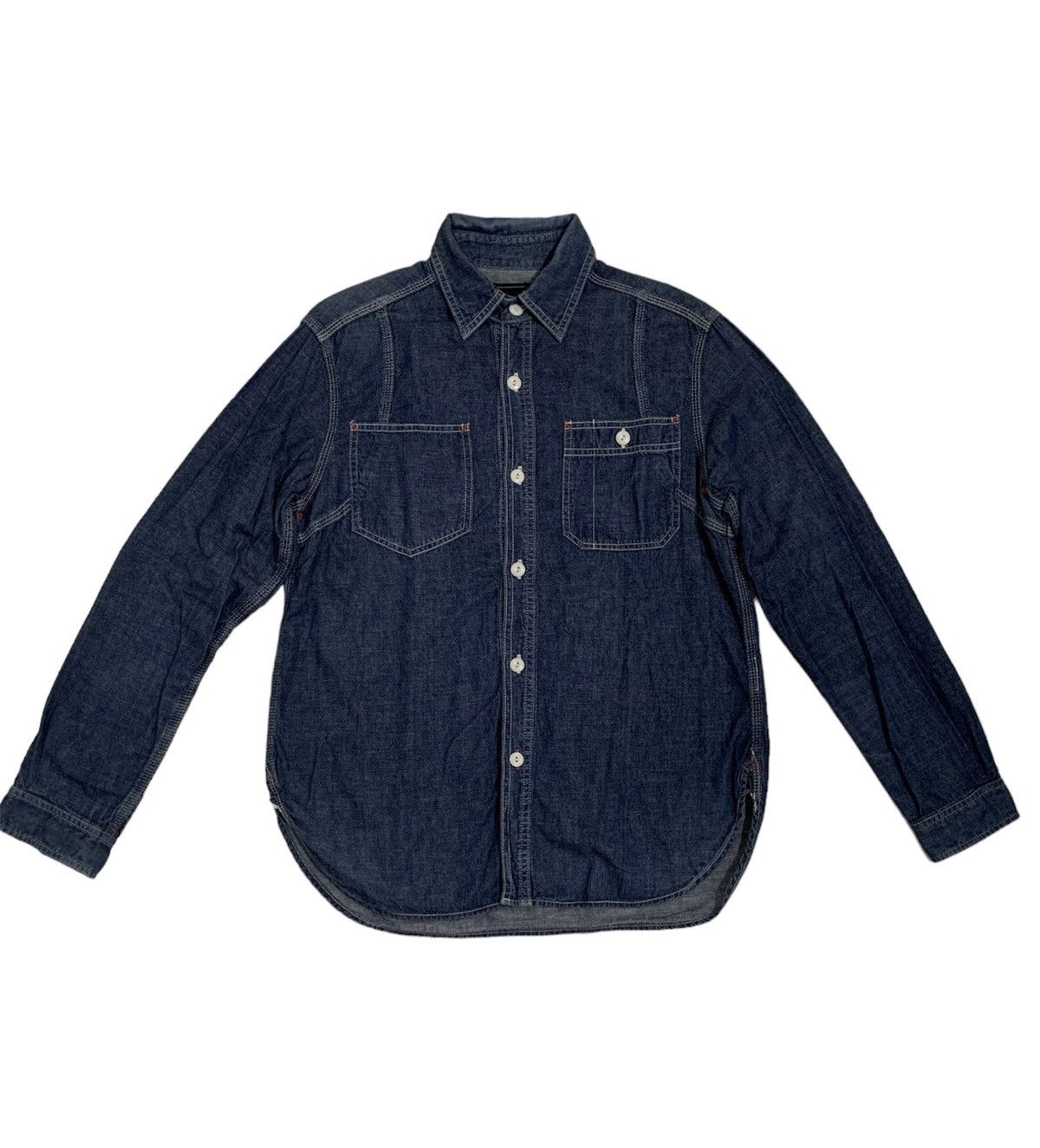 image of Samurai Jeans Acoustic Japan Selvedge Button Up Shirt in Indigo, Men's (Size Medium)