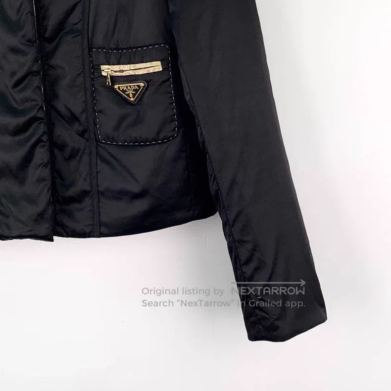 Prada Prada Black triangle calfskin round-neck long-sleeved jack Size XS / US 0-2 / IT 36-38 - 4 Thumbnail