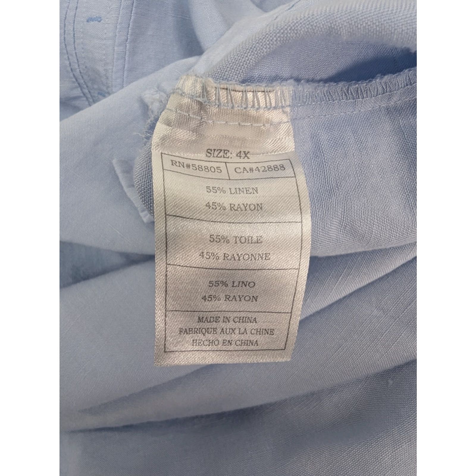 Cubavera Cubavera Shirt Men 4X Blue Piping Tuck Panel Linen Rayon Short Sleeve Button-Up Casual Vintage? No (must use original words) Size US XXL / EU 58 / 5 - 7 Thumbnail