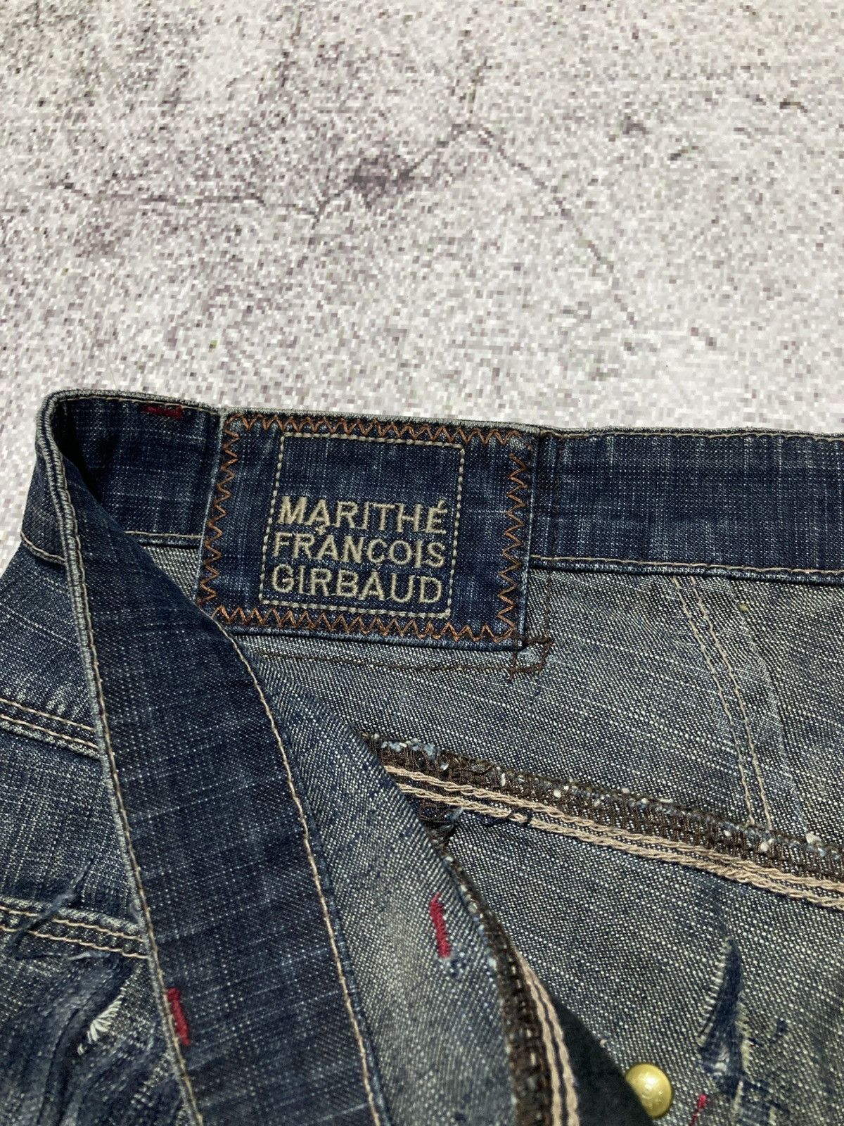 Marithe + Francois Girbaud 2000s Marithe + Francois Girbaud Distressed Bootcut Jeans Size US 28 / EU 44 - 18 Thumbnail