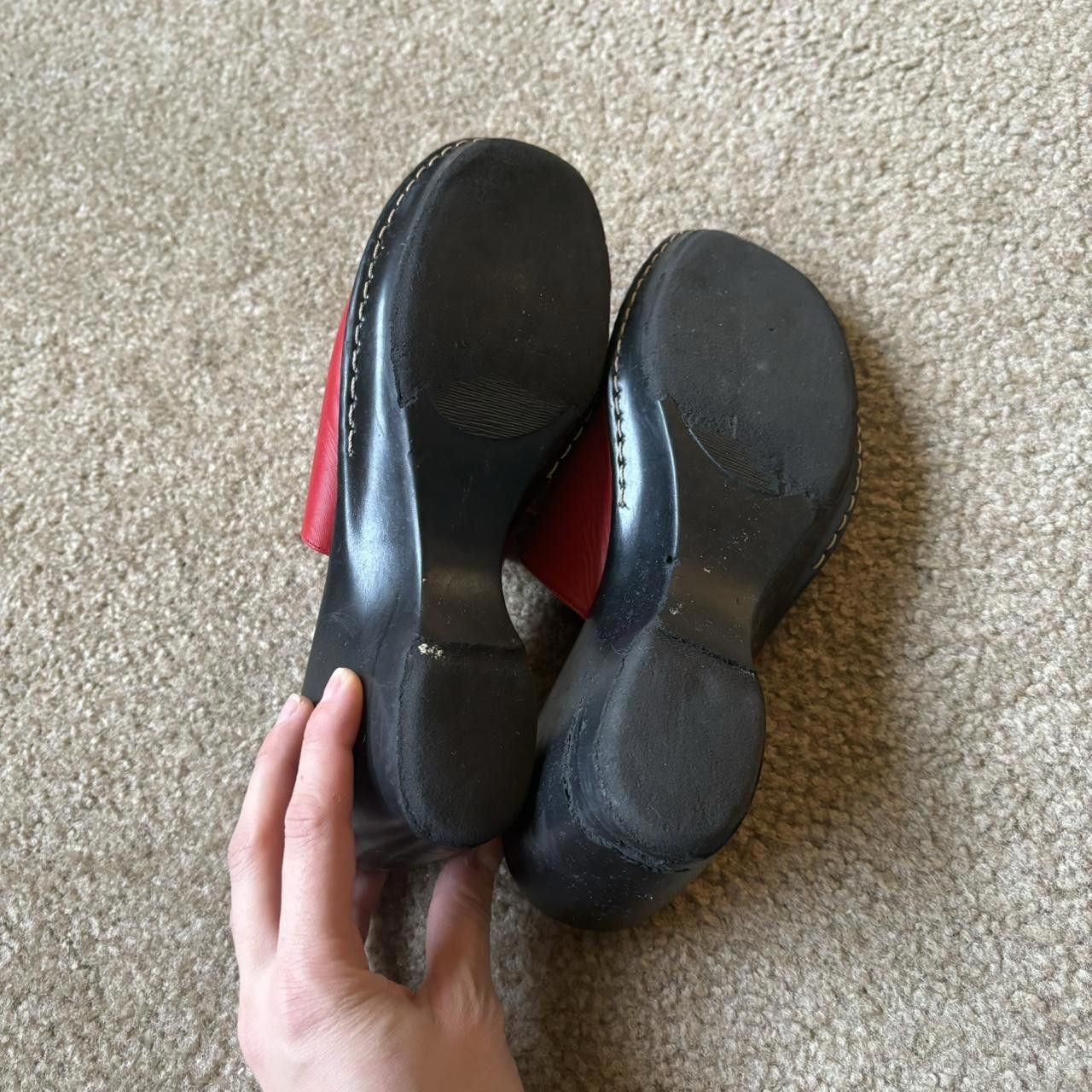 Designer Italian Leather Red Platforms Size US 8 / IT 38 - 3 Thumbnail