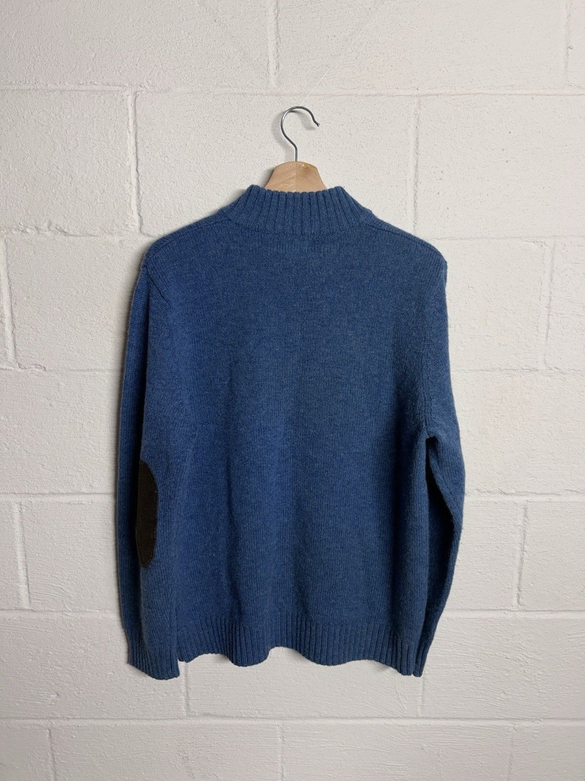 L.L. Bean LL Bean Sweater Mens Medium Wool 1/4 Zip Elbow Patch Size US M / EU 48-50 / 2 - 2 Thumbnail
