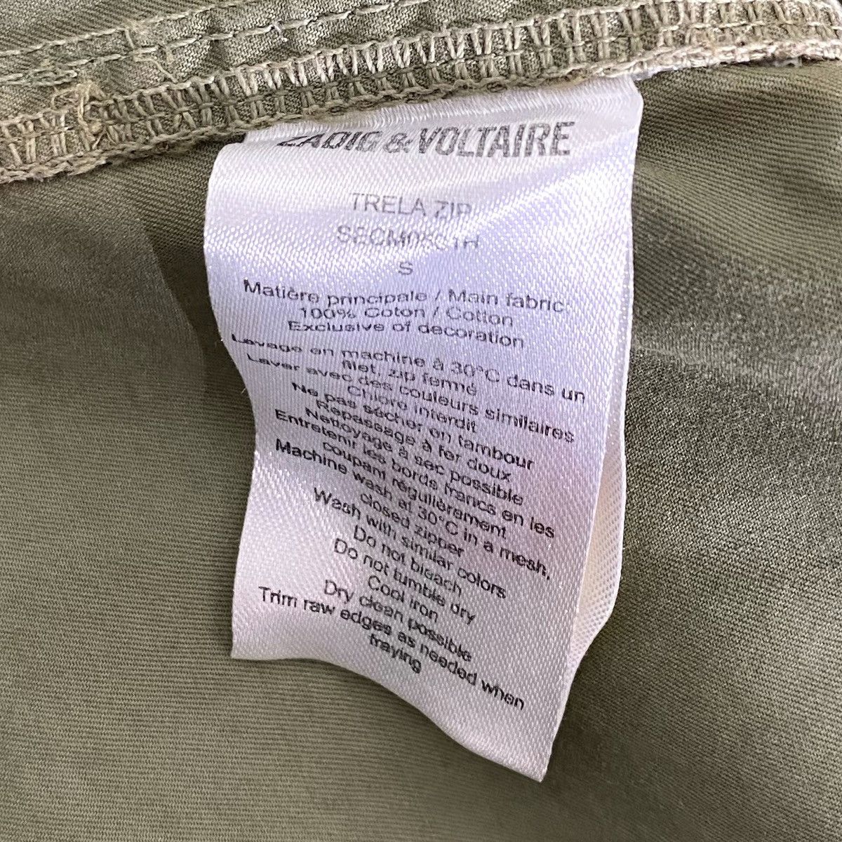 Zadig & Voltaire Chemise Trela Zip Militaire Rock Chic Zadig & Voltaire Size US S / EU 44-46 / 1 - 7 Thumbnail