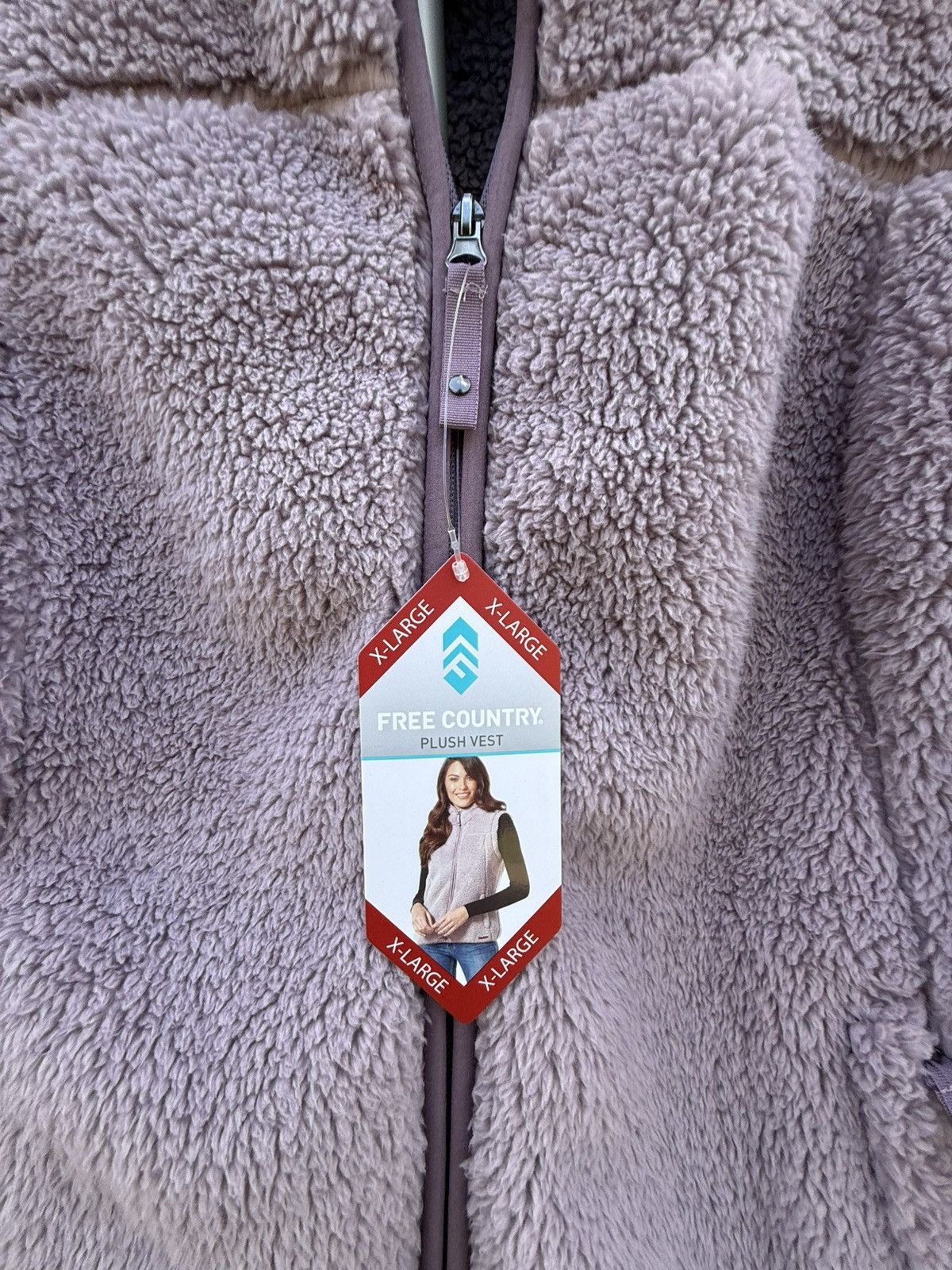 Free Country Free Country Plush Vest Full Zip Soft Sherpa Lavender Size XL / US 12-14 / IT 48-50 - 3 Thumbnail