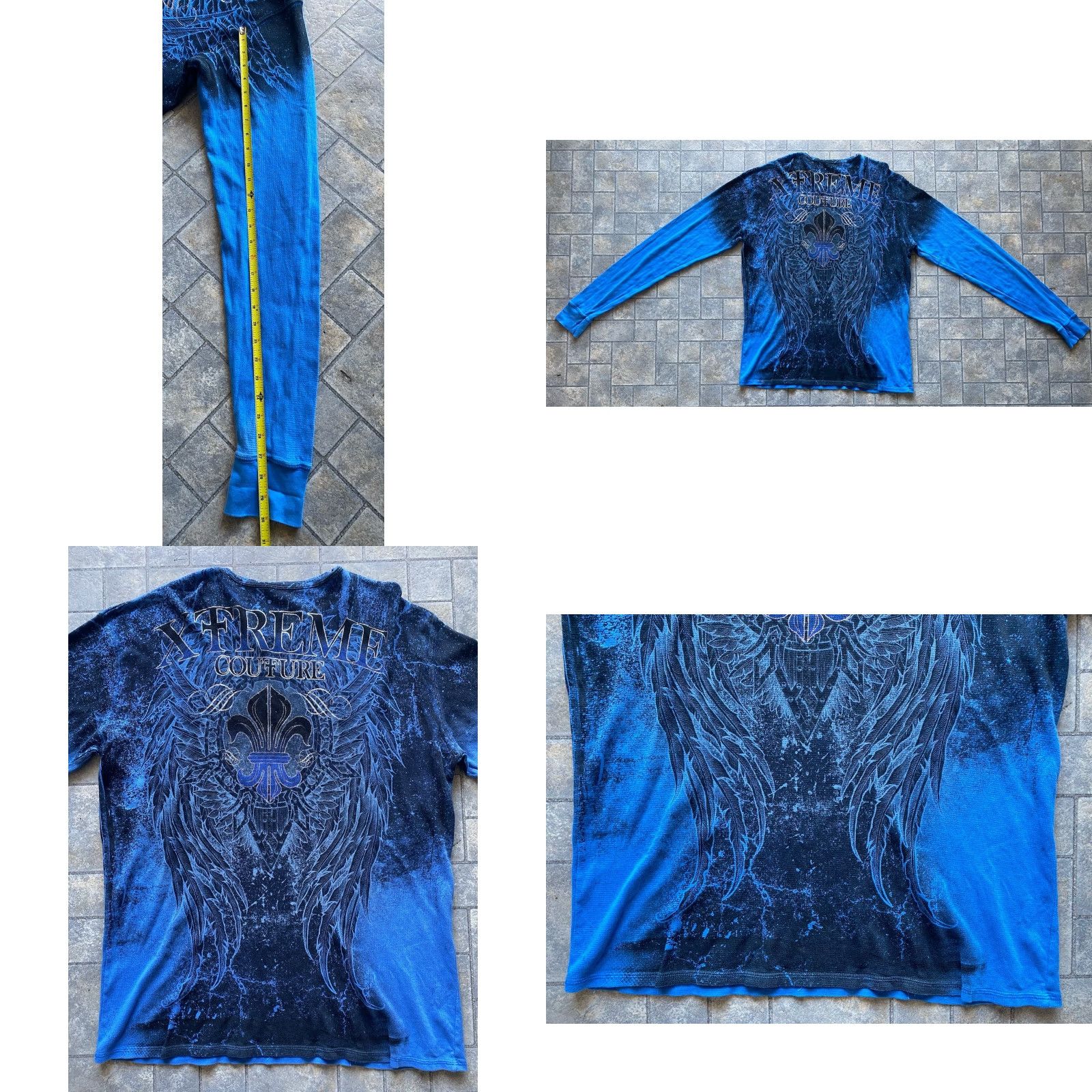 Vintage Xtreme Couture Long Sleeve Thermal Shirt 3XL Blue Men T-Shirt Vintage Y2K Size US XXL / EU 58 / 5 - 9 Thumbnail