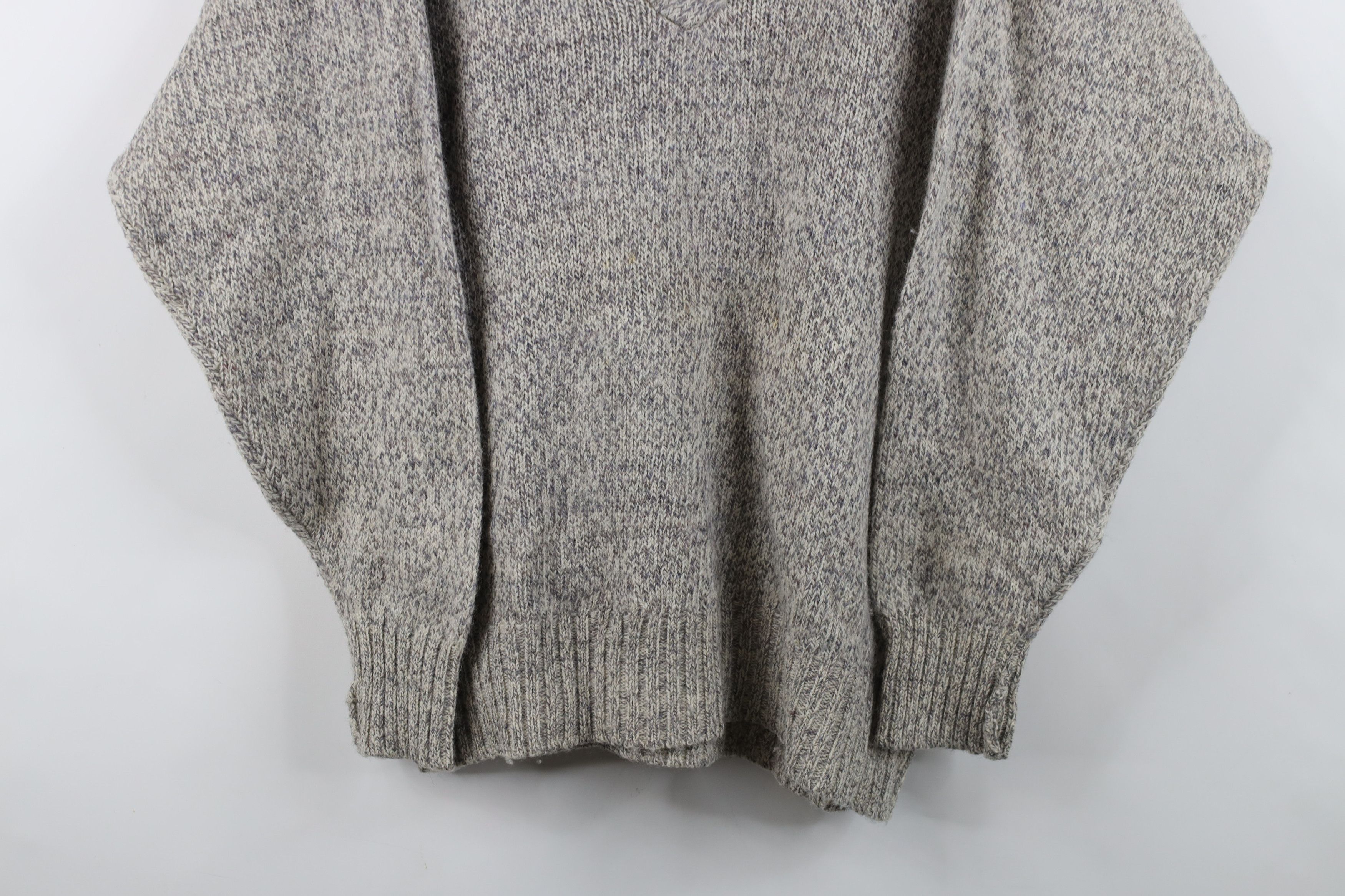Vintage Vintage 90s Streetwear Blend Knit Shawl Collar Sweater Gray Size US L / EU 52-54 / 3 - 3 Thumbnail