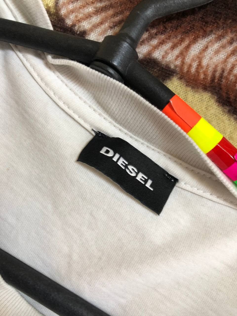 Diesel Diesel Men's White Graphic Print Short Sleeve T-Shirt Cotton Size US L / EU 52-54 / 3 - 2 Thumbnail