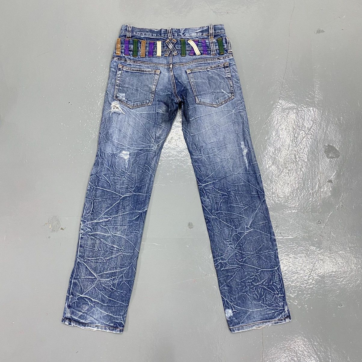 Hysteric Glamour Vintage Nylaus Double Waist Distressed Punk Bondage Jeans Size US 32 / EU 48 - 4 Thumbnail
