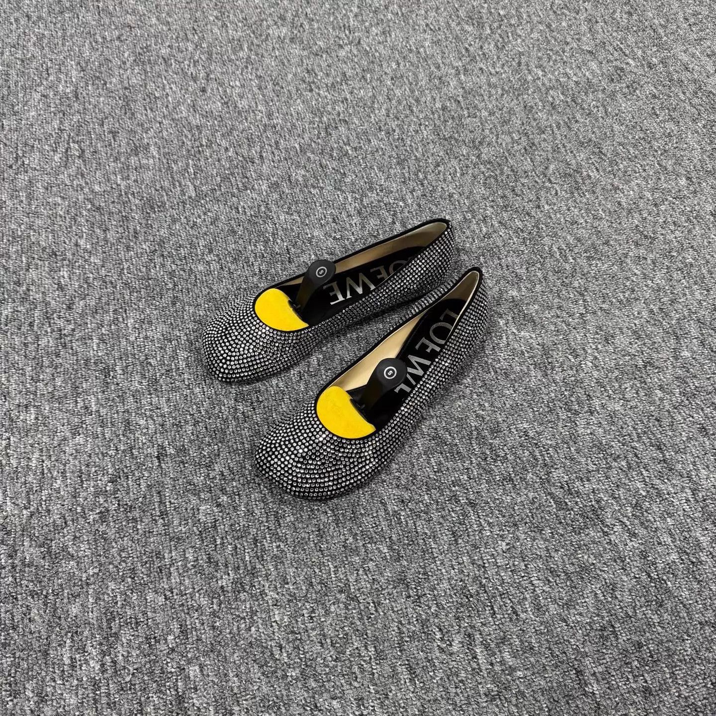 Loewe Loewe Gray Lambskin Paved Crystal Flats 40 EU New Size US 9.5 / IT 39.5 - 1 Thumbnail