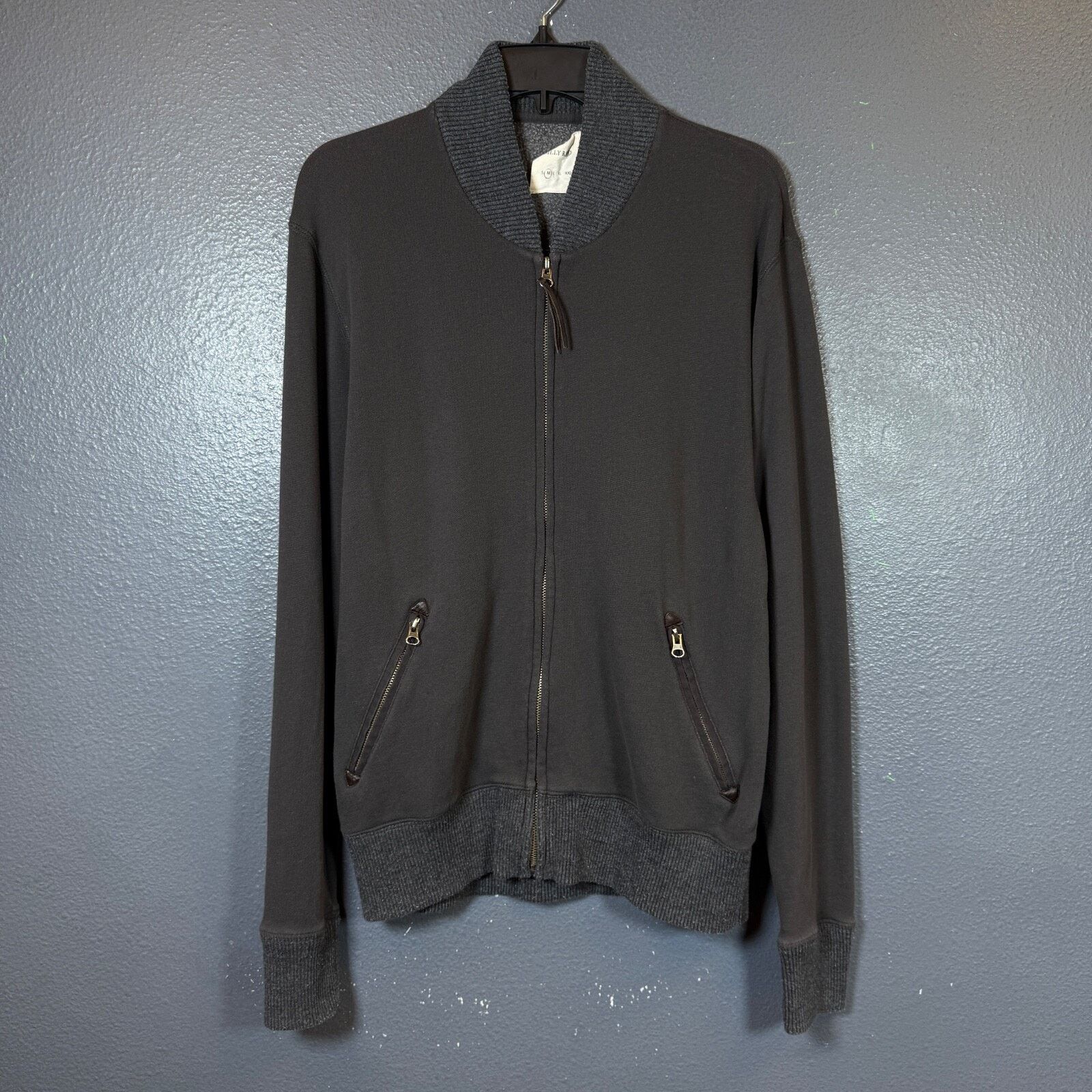 Billy Reid Billy Reid XL men grey zip up track cotton sweatshirt jacket Size US XL / EU 56 / 4 - 1 Thumbnail