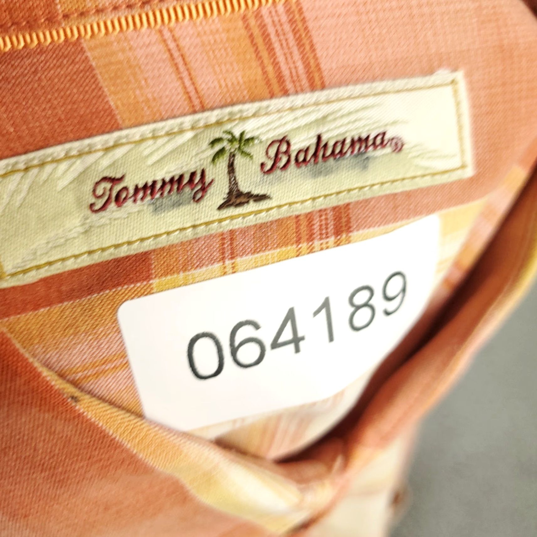 Tommy Bahama Tommy Bahama Shirt Adult Large Orange Plaid Lyocell Button-Up Long Sleeve Mens Size US L / EU 52-54 / 3 - 8 Thumbnail