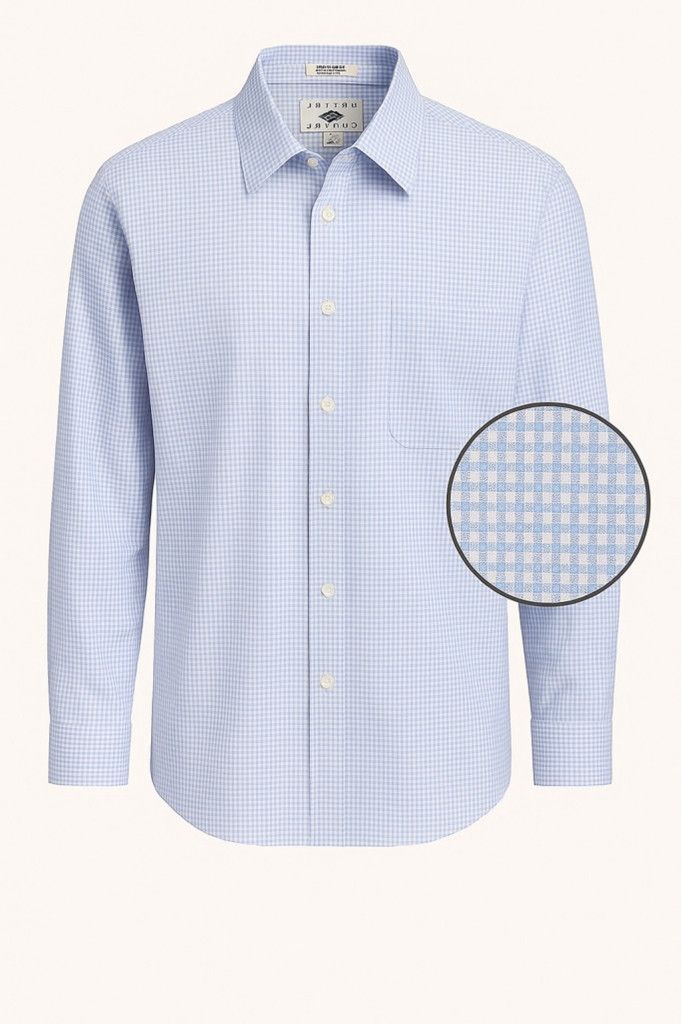 Joseph Abboud Joseph Abboud Light Blue Gingham Non-Iron Classic 18 34/35 Size US S / EU 44-46 / 1 - 2 Thumbnail