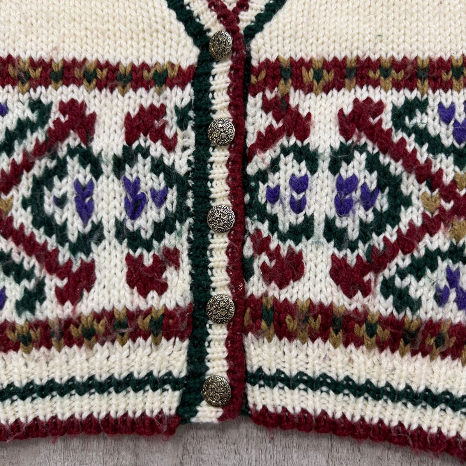 Vintage Vintage Memphis Jones Cardigan Sweater Size Medium Cream Size M / US 6-8 / IT 42-44 - 4 Thumbnail