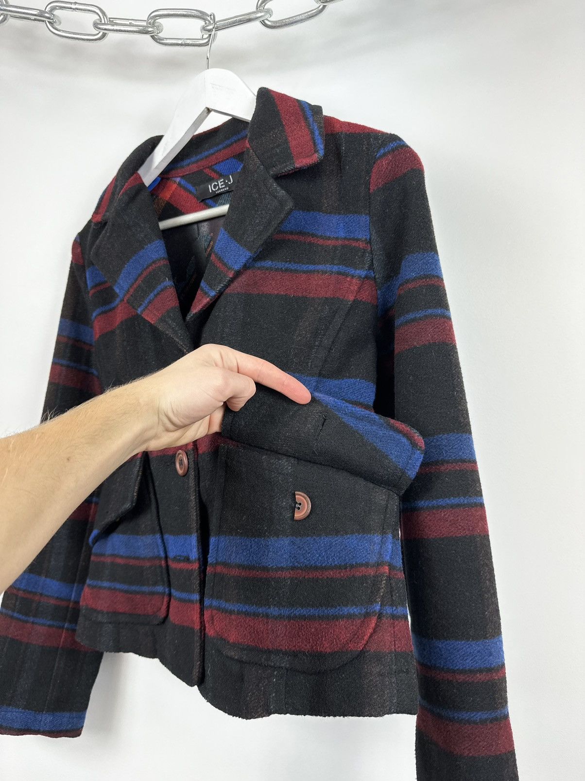 Iceberg Vintage 90s Iceberg Checkered Luxury Designer Blazer Jacket Size M / US 6-8 / IT 42-44 - 5 Thumbnail