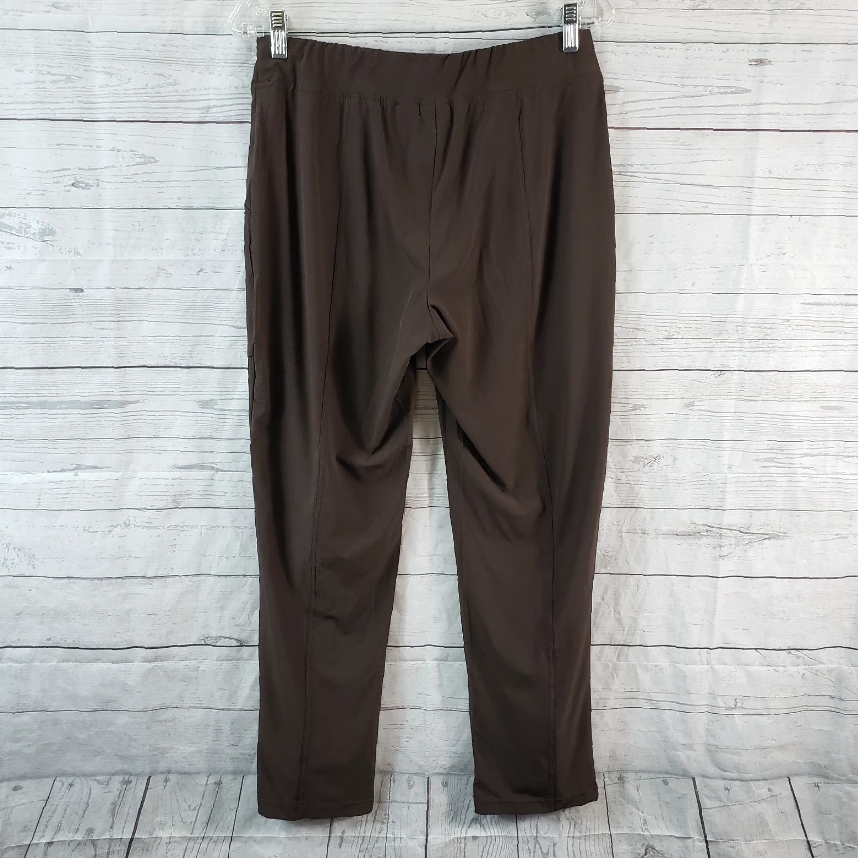 Vintage Chico's Zenergy Womens Pull On Pants Sz 4 Brown Ruched Pockets Mid Rise Size 27" / US 4 / IT 40 - 3 Thumbnail