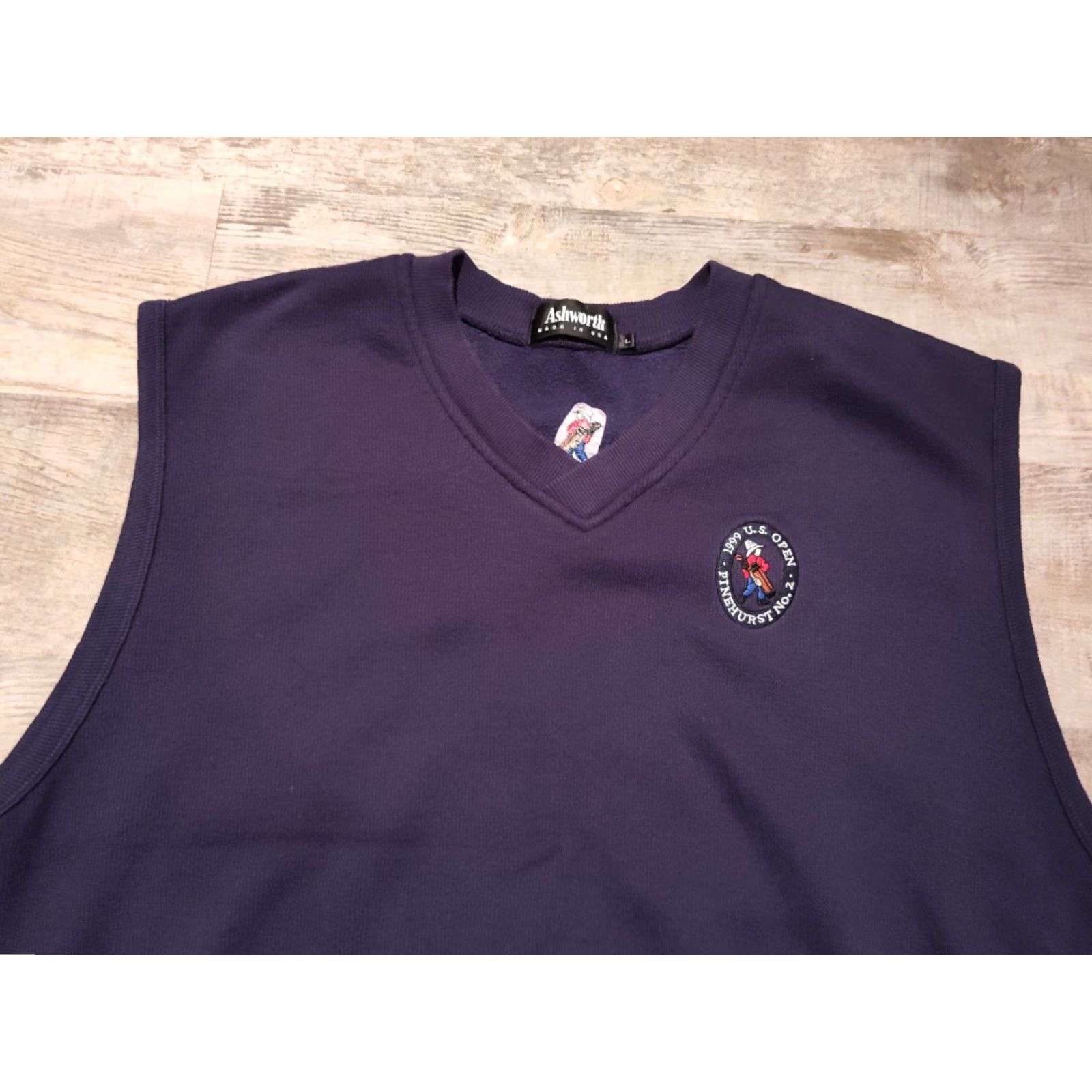 Vintage VINTAGE Ashworth Golf Sweater Vest Mens Large Dark Blue Pinehurst #2 USA Made Size US L / EU 52-54 / 3 - 4 Thumbnail