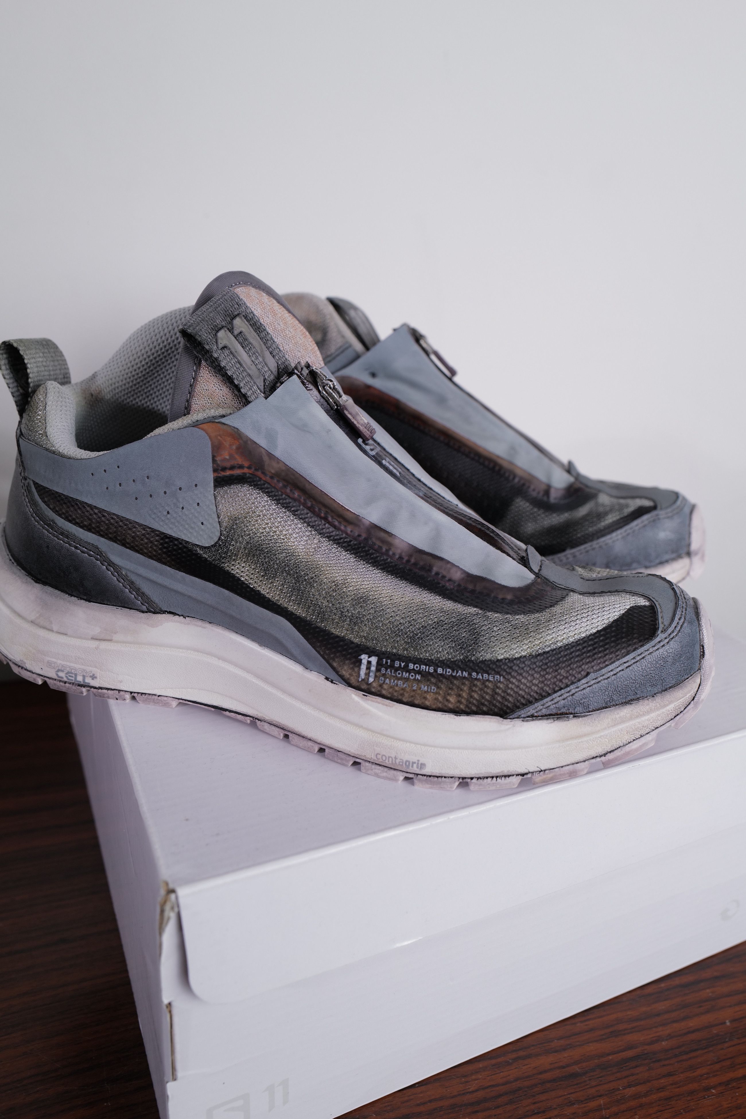Boris Bidjan Saberi WHITE-PATINA GREY Size US 8.5 / IT 38.5 - 10 Thumbnail