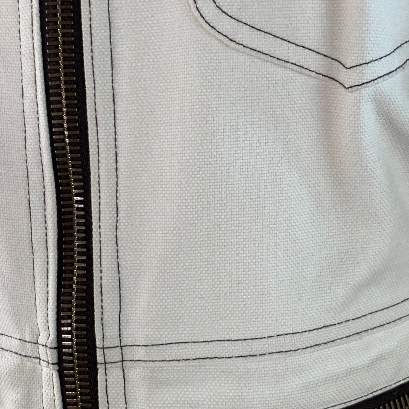 Gucci Size 36 Cream Contrast Stitch Cotton Western Zip Up Suit Size 36R - 9 Thumbnail