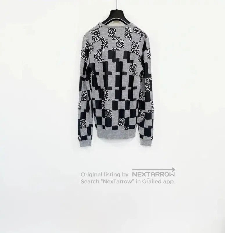 Versace Versace Gray Wool Checkered Long Sleeve Sweater . Size US S / EU 44-46 / 1 - 2 Thumbnail
