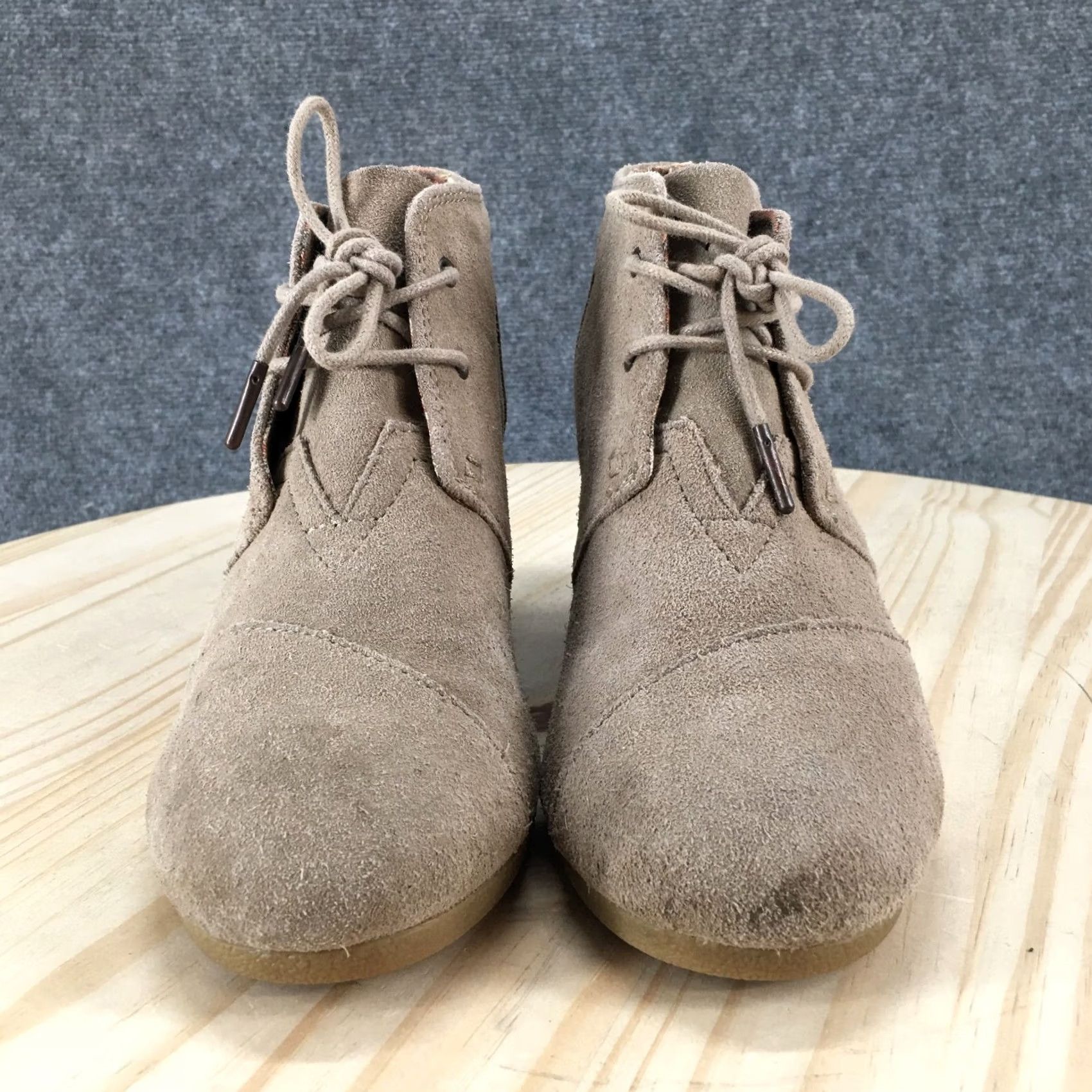 Toms TOMS Boots Womens 9 Desert Chukka Beige Wedge Heel Lace Up Casual Low Top 300415 Size M / US 6-8 / IT 42-44 - 7 Thumbnail