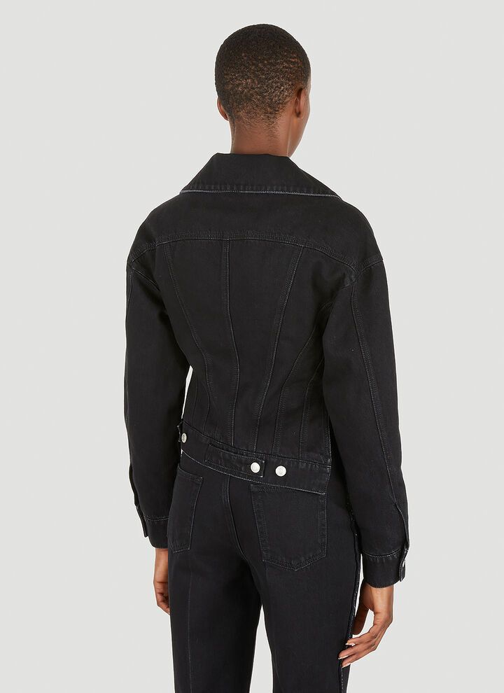 Alexander McQueen o1y0325 Denim Jacket in Black Size XS / US 0-2 / IT 36-38 - 4 Thumbnail