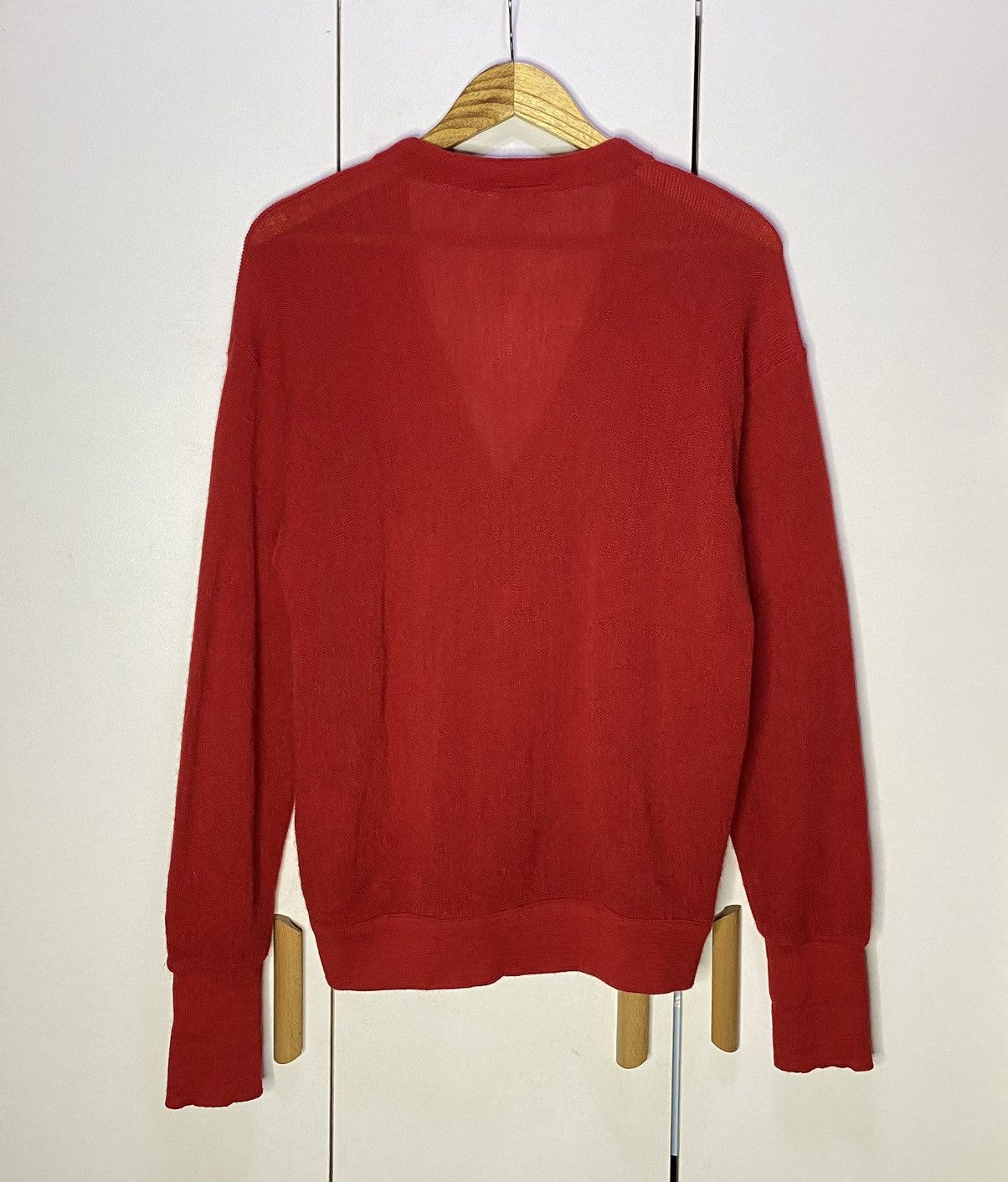 Lacoste Lacoste Relaxed Fit Wool Cardigan | Red Size S / US 4 / IT 40 - 2 Thumbnail