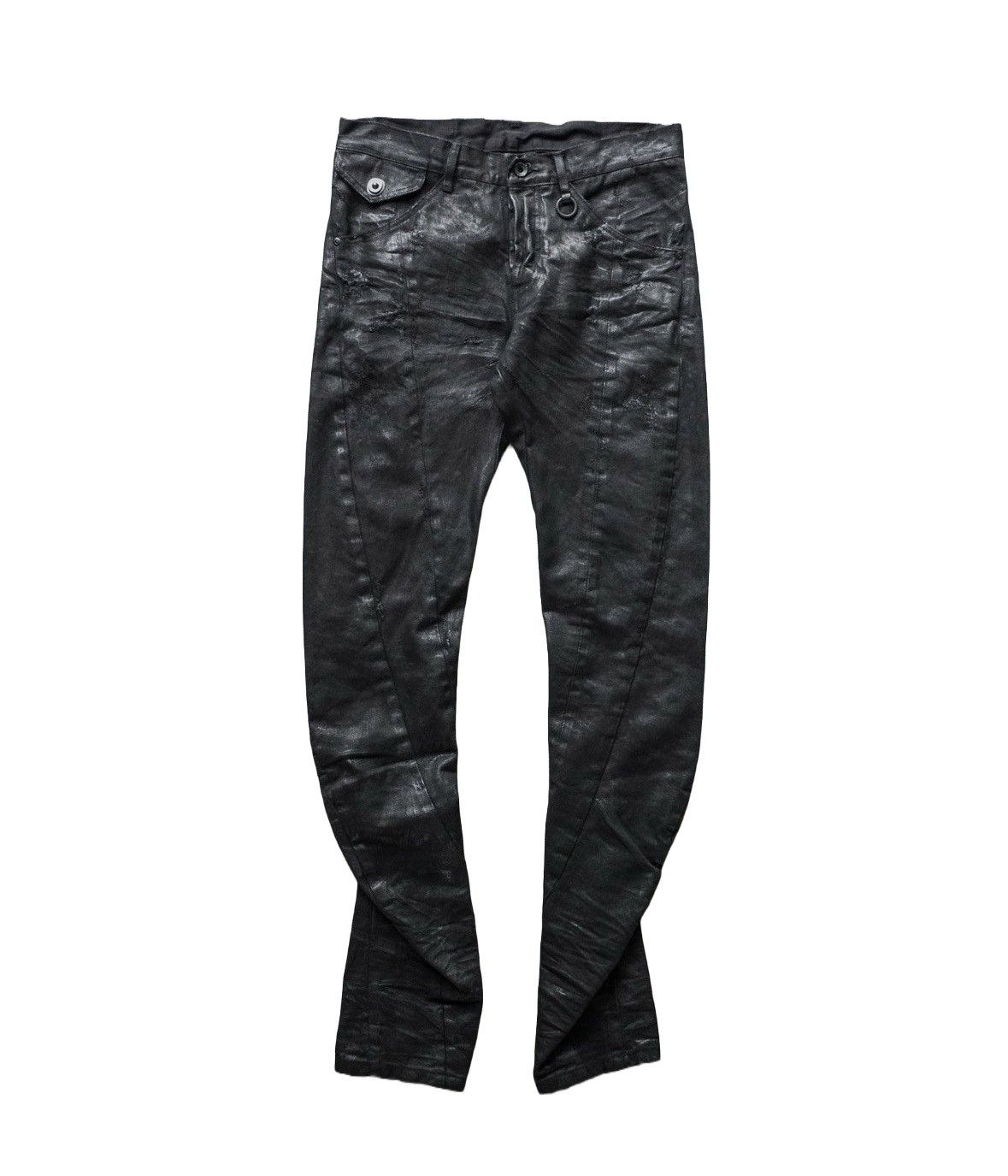 Pre-owned Julius Waxed Spiral Cut Sample Denim In Black