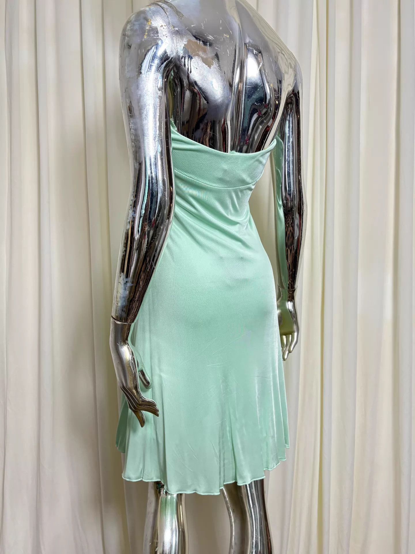 Versace Versus Y2K mint green crystal-halter dress 40 - ilac.rochib.com
