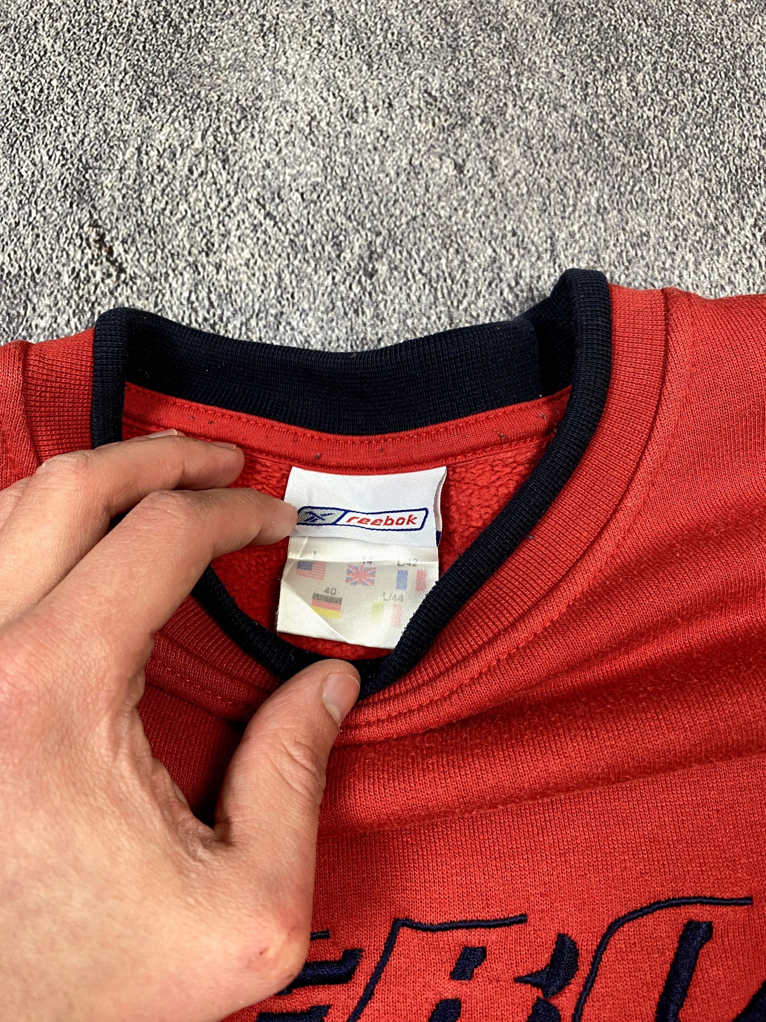Reebok × Vintage Vintage 90s Reebok Orange Sweatshirt Retro Sportwear Size US L / EU 52-54 / 3 - 6 Thumbnail