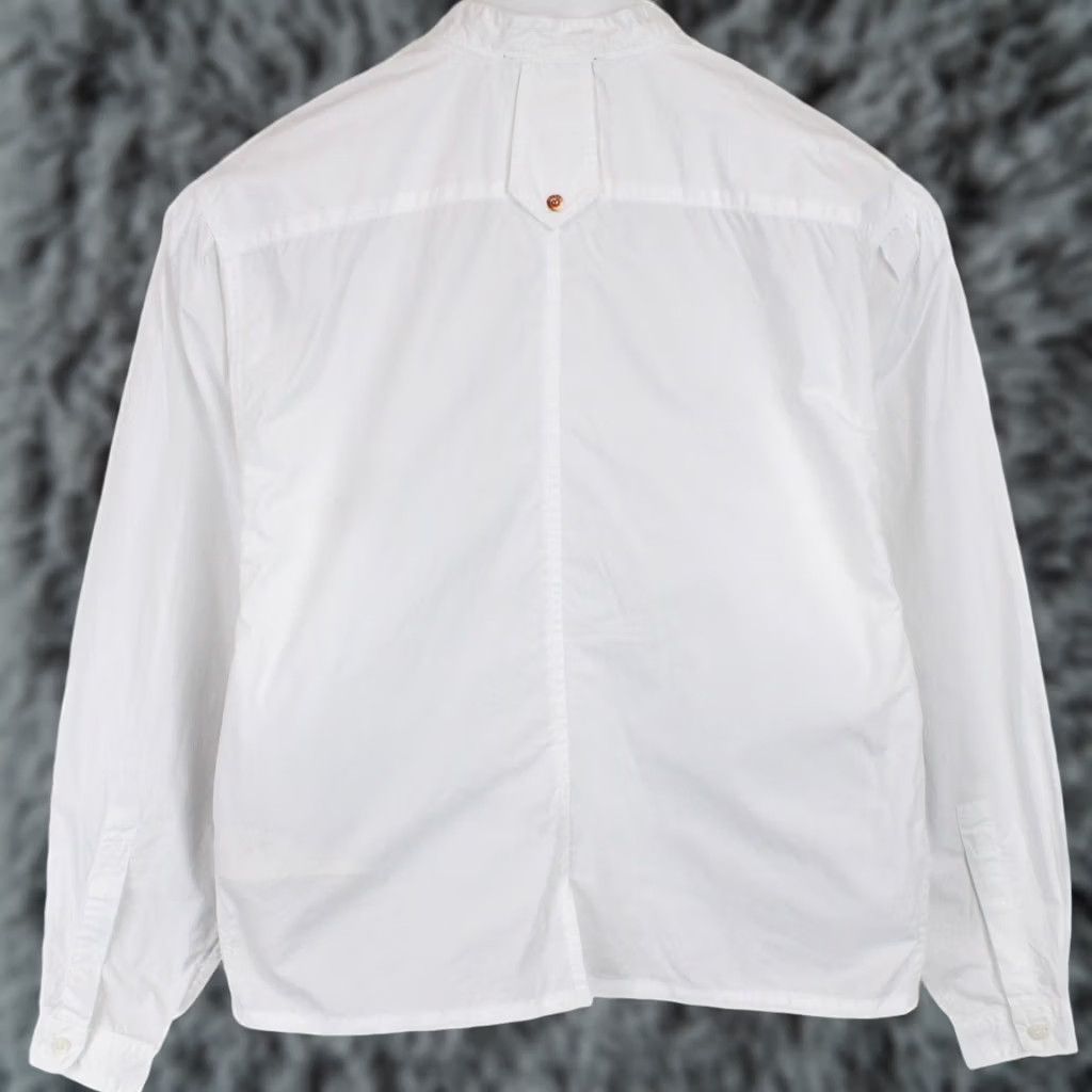 Diesel DIESEL Shirt Women 2XS Button Up Band Collar Denim Pockets White Size XXS / US 00 / IT 34 - 1 Thumbnail