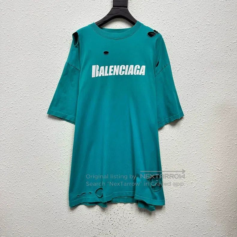 Balenciaga Balenciaga Ripped Logo Short Sleeve Size US XS / EU 42 / 0 - 1 Thumbnail