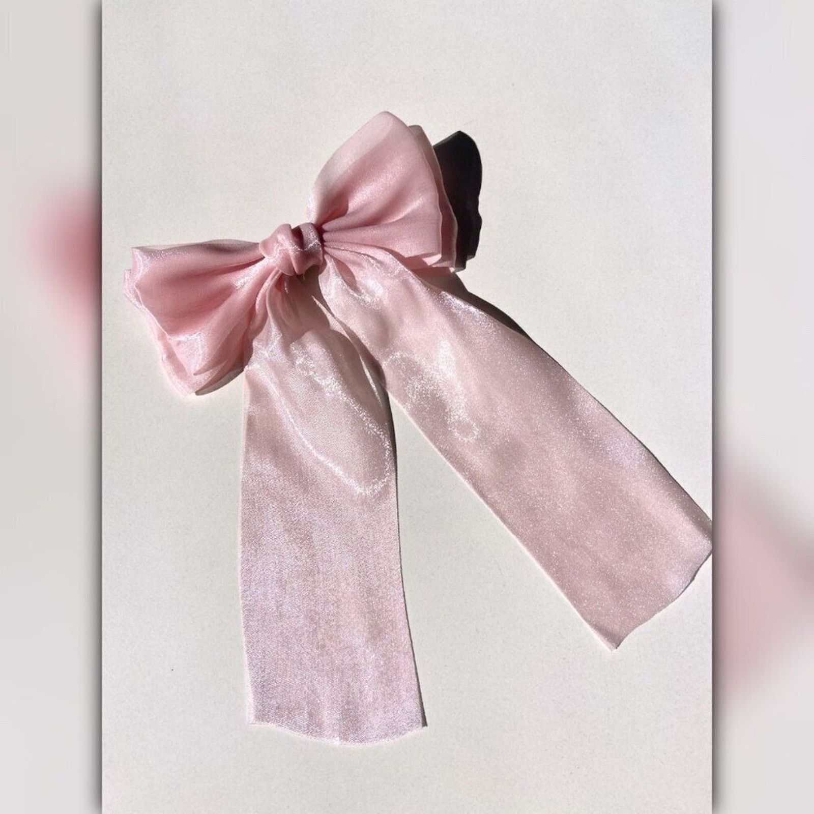 Anthropologie • A018 • NWT Solar Eclipse Pink Organza Hair Bow Barrette Size ONE SIZE - 1 Thumbnail
