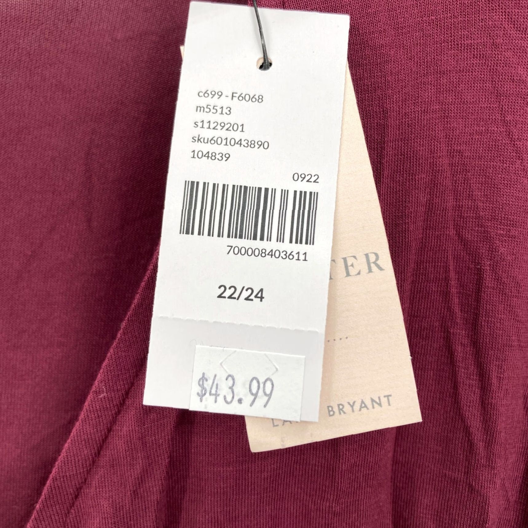 Vintage Lane Bryant Wrap Top Blouse Women's Plus 22/24 Red 3/4 Sleeve Scoop Neck Stretch Casual Career Size 3XL / US 20-22 - 5 Thumbnail