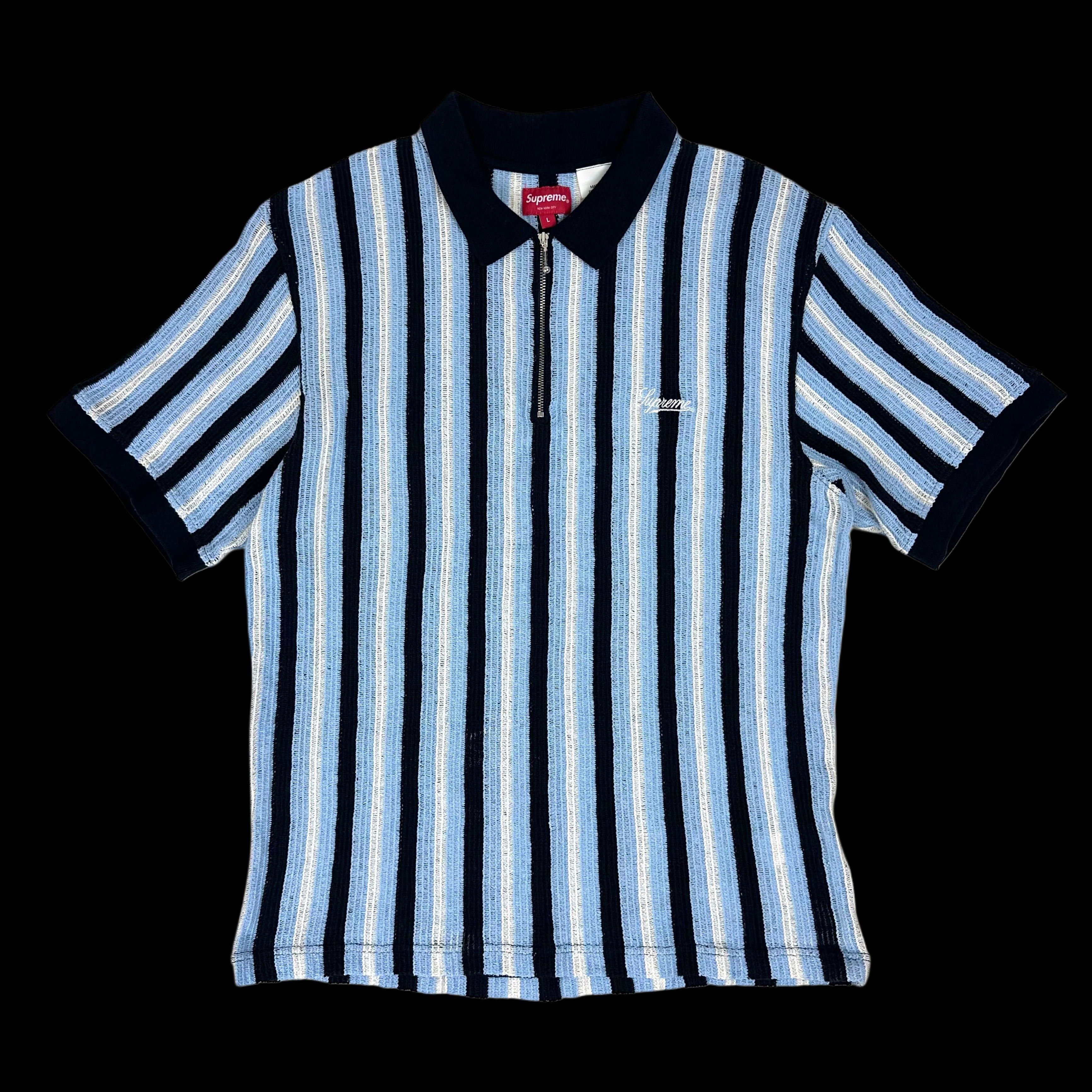 Supreme Sequin Stripe Zip Polo (SS23) - $138