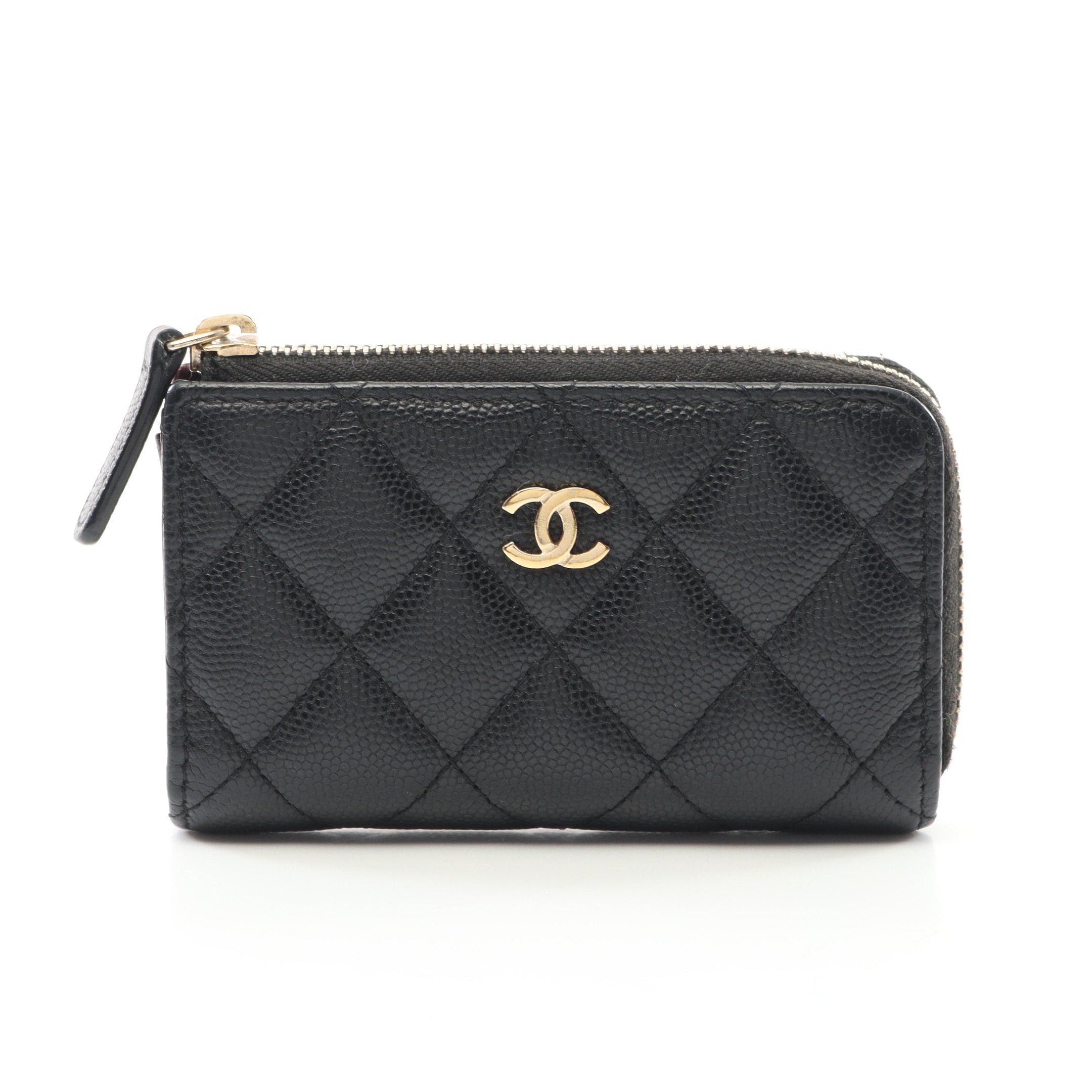 Chanel Chanel Matelasse Coin Purse Caviar Skin Black Gold Hardware With Key Ring Size ONE SIZE - 1 Thumbnail
