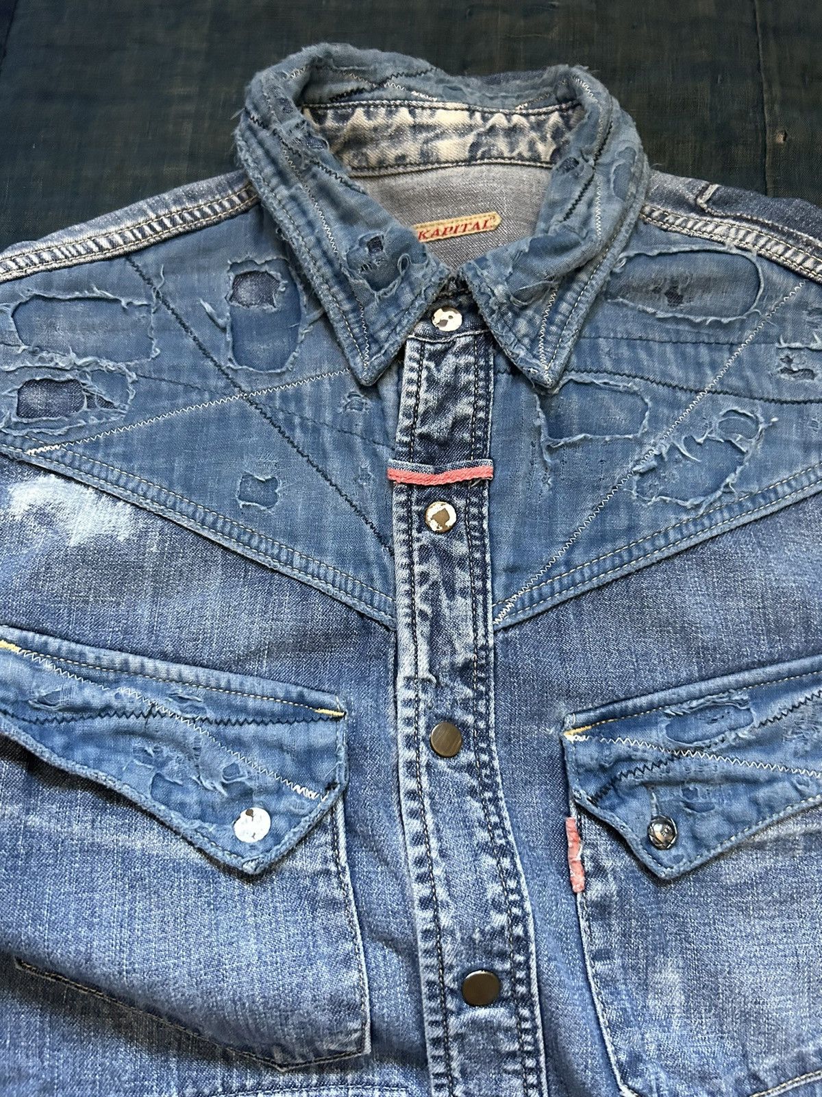 Kapital × Kapital Kountry Kapital boro denim patchwork western shirt Size US M / EU 48-50 / 2 - 3 Thumbnail