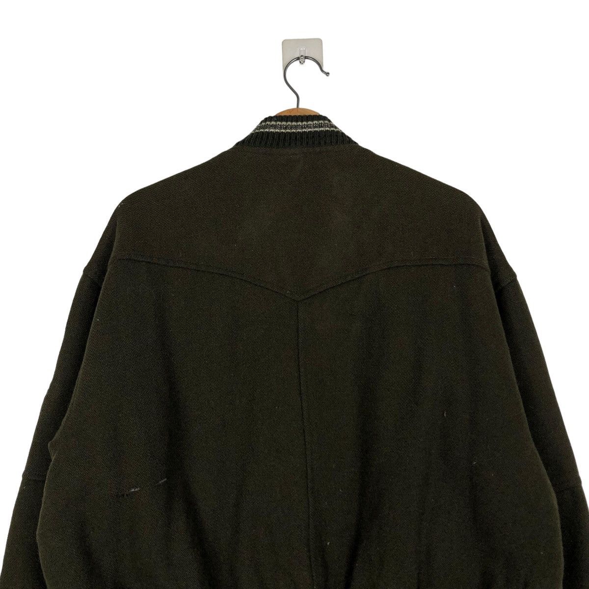 Japanese Brand 🔥VINTAGE WOOL BOMBER JACKET SCOOP SPELL OUT ISSEY MIYAKE Size US M / EU 48-50 / 2 - 11 Thumbnail