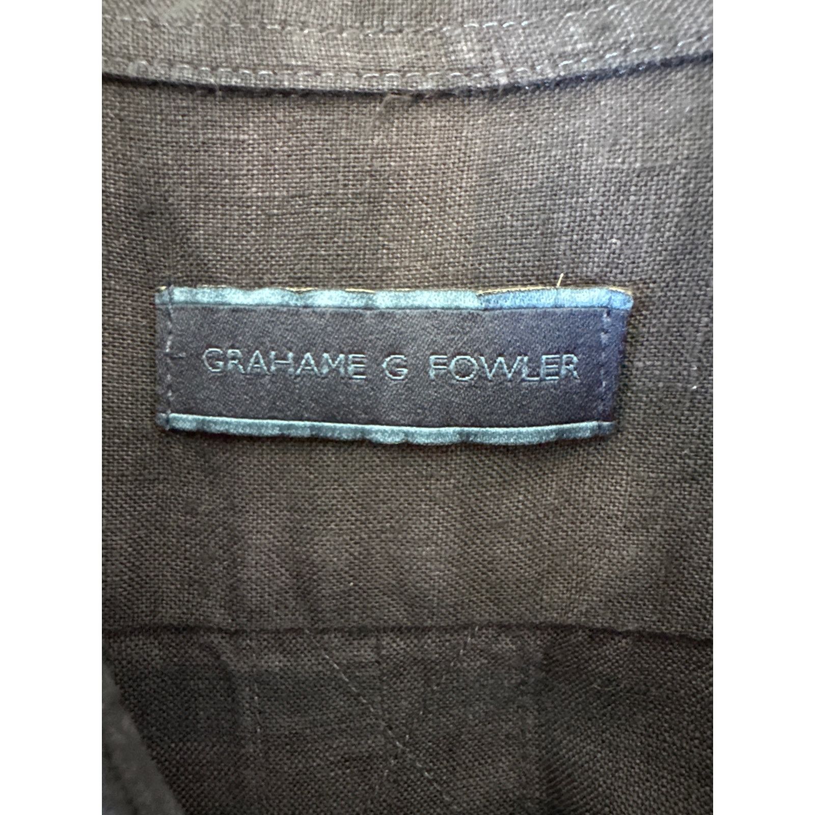 Other GRAHAME G FOWLER Linen Plaid Navy Blue Button Up Size XL Size US XL / EU 56 / 4 - 7 Thumbnail
