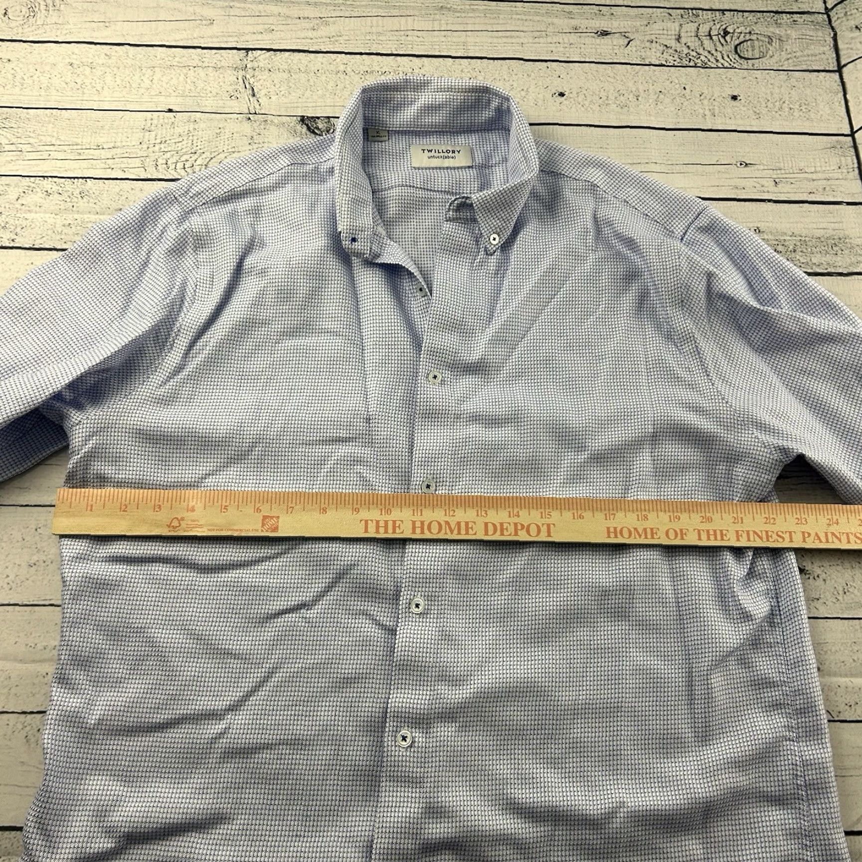 Vintage Twillory Untuckable Tailored Plaid Long Sleeve Button Front Shirt Men's XL Blue Size US XL / EU 56 / 4 - 4 Thumbnail