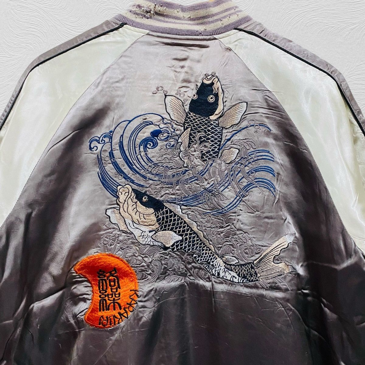 Japanese Brand Rare karakuri generation sukajan koi jacket distressed Size US L / EU 52-54 / 3 - 10 Thumbnail