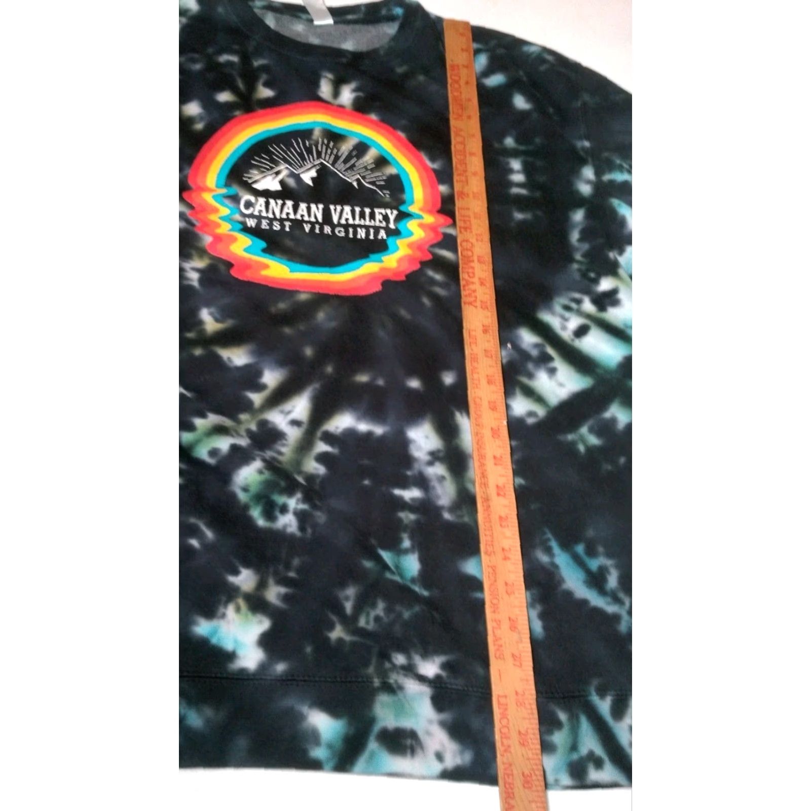 Rainbow VINTAGE Ocean Beach Company Tie Dye Sweatshirt XL Black Pullover Graphic Nature Rainbow Canaan Valley WV Mens Size US XL / EU 56 / 4 - 6 Thumbnail