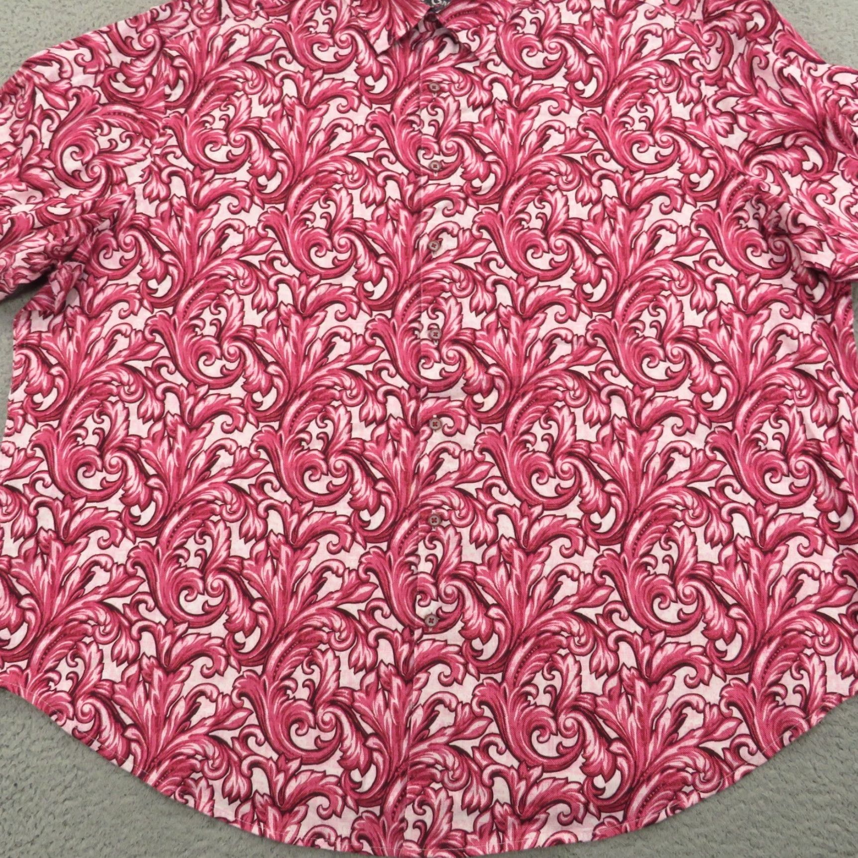 Robert Graham Robert Graham Shirt XXXL Mens Pink White Baroque Crazy Graphic Print Flip Cuff Shirt Size US XXL / EU 58 / 5 - 5 Thumbnail