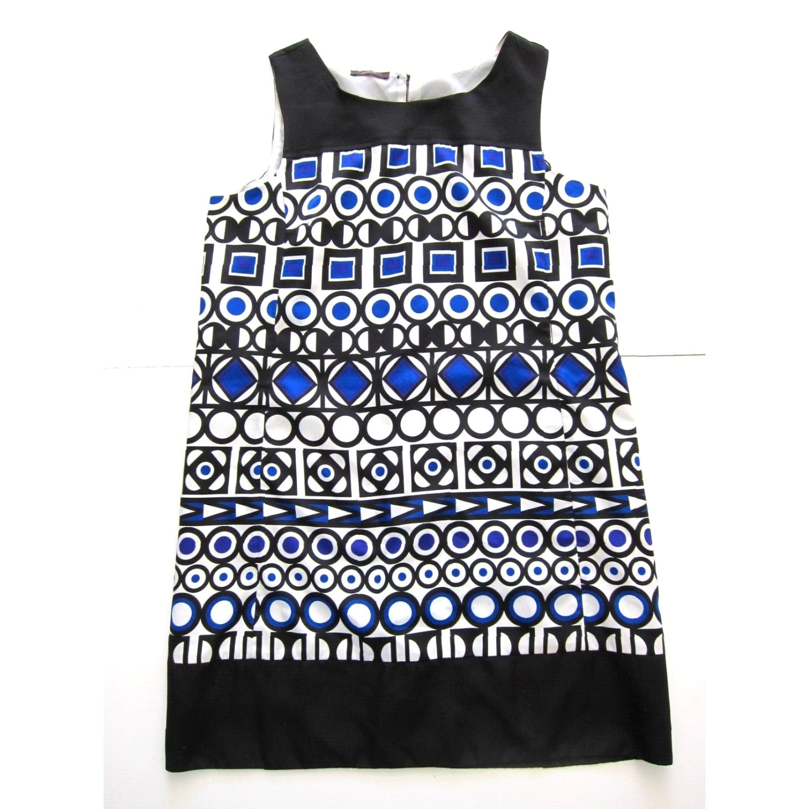 Vintage Mark. Black Blue White Purple Geometric Sleeveless Sheath Shift Tunic Dress L Womens Size L / US 10 / IT 46 - 2 Thumbnail