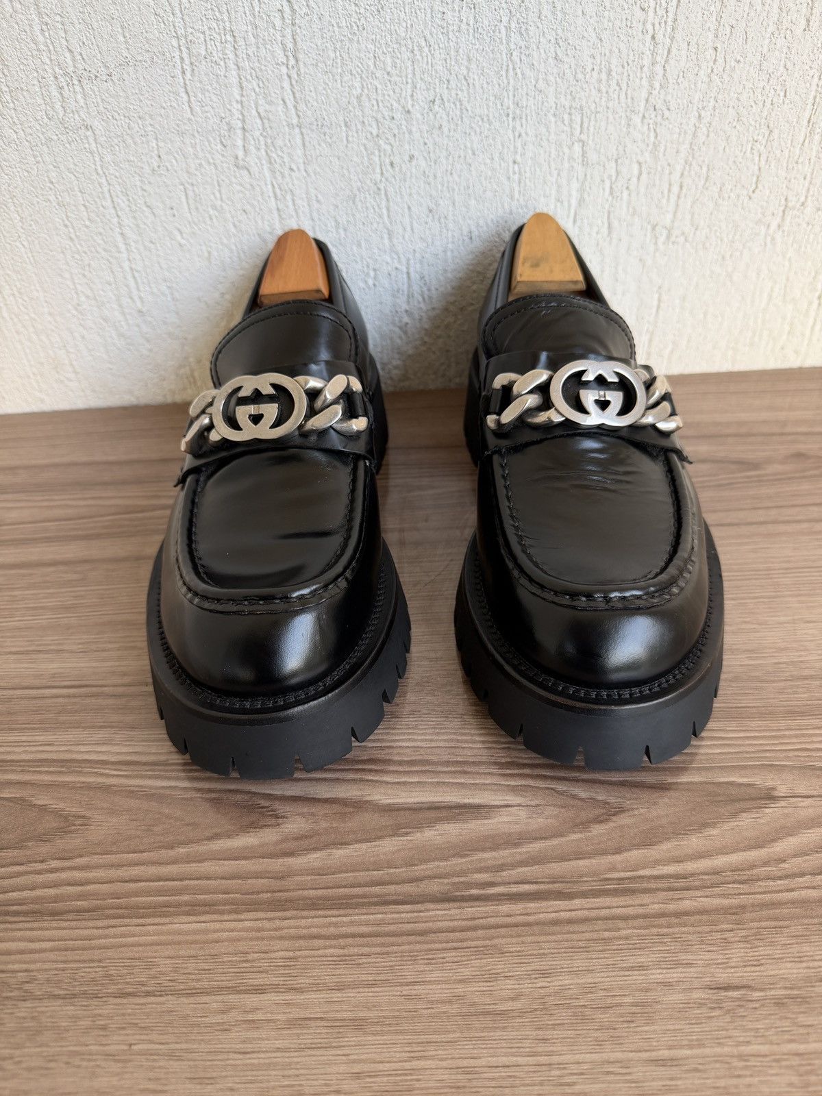Gucci GG chain lug sole loafers Size US 8 / EU 41 - 4 Thumbnail