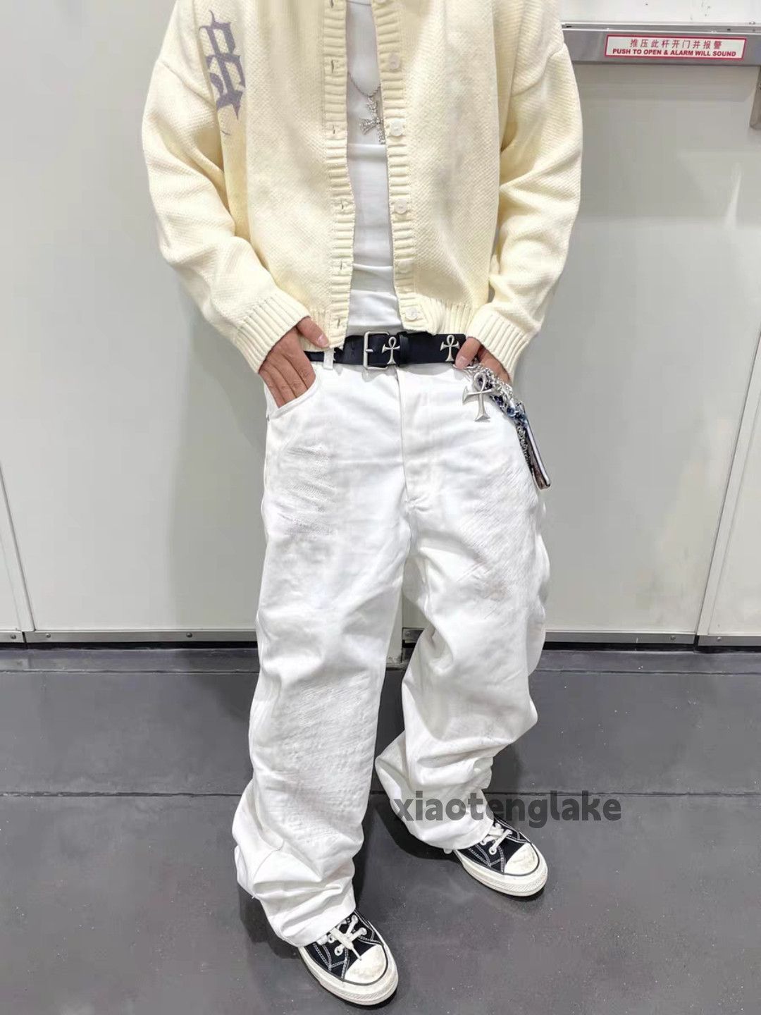 Jean xz utility loose baggy stain paint punk grunge cargo jeans Size US 32 / EU 48 - 3 Thumbnail