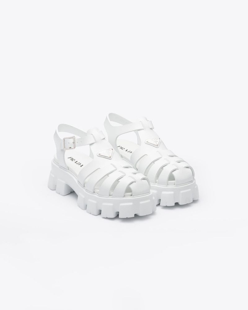 Prada o1mt1gz0526 Rubber Sandals in White Size US 11 / EU 44 - 2 Thumbnail